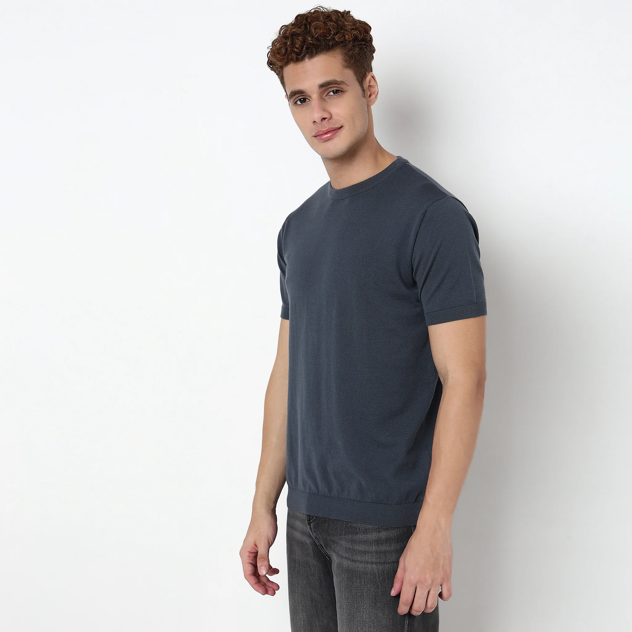 Hand Knit Solid T-Shirt - Image 10