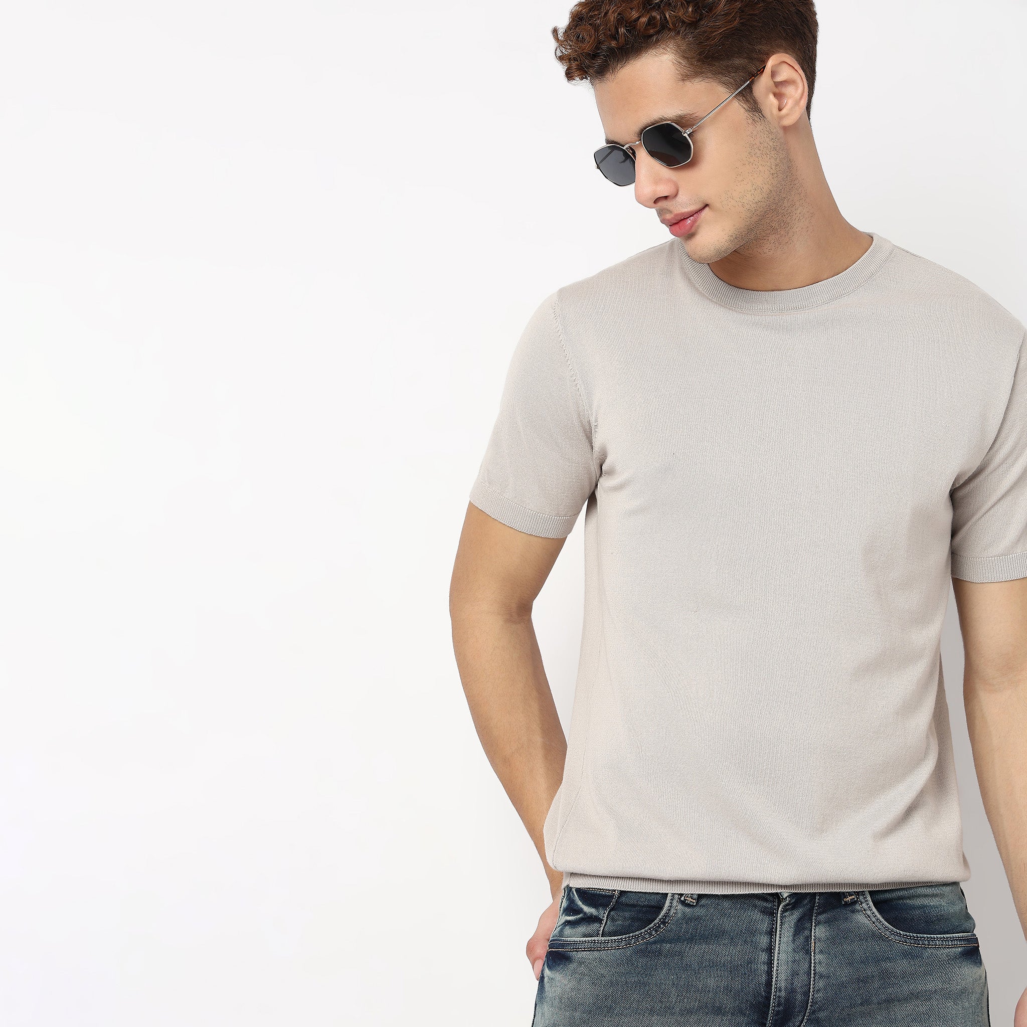 Hand Knit Solid T-Shirt - Image 11