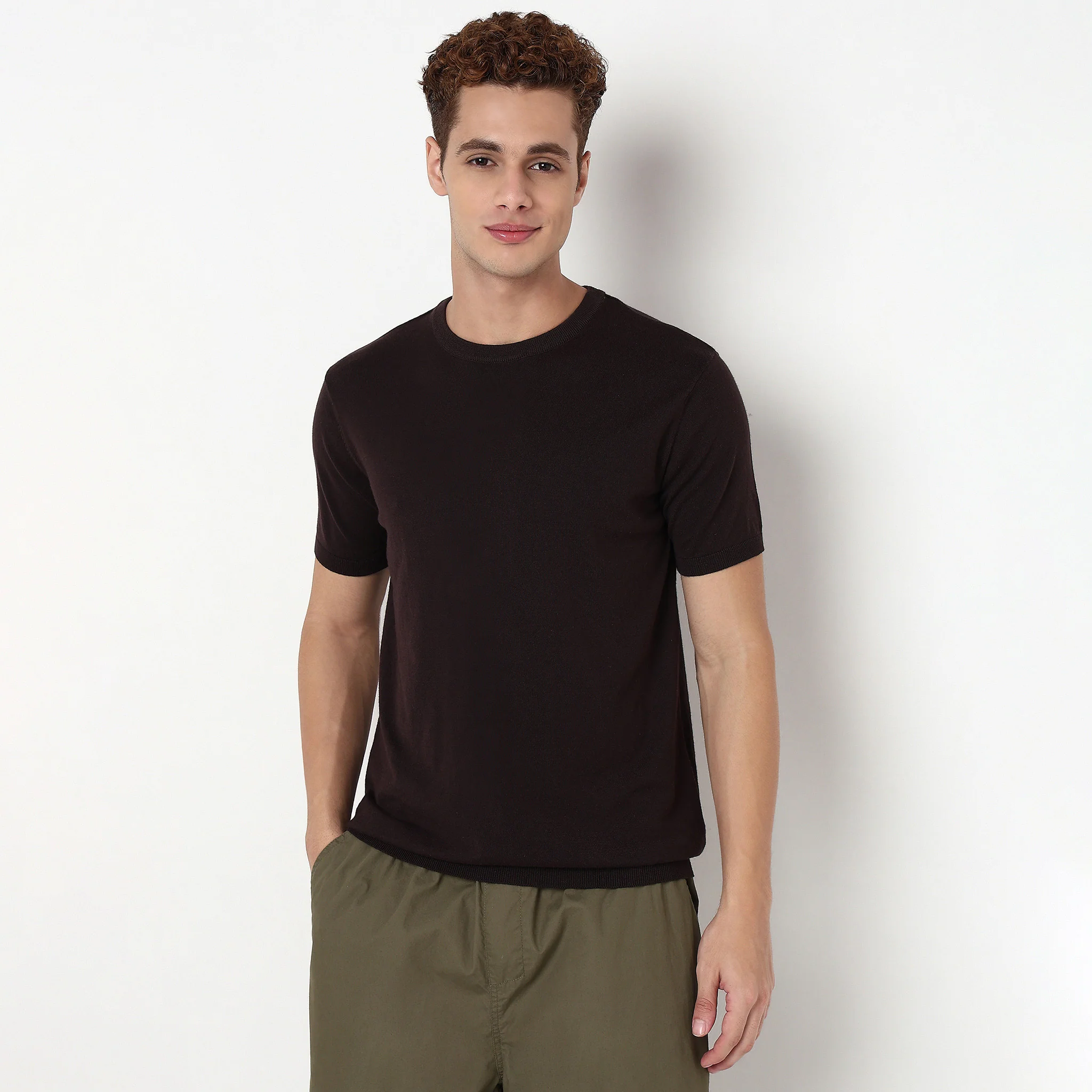 Hand Knit Solid T-Shirt - Image 2