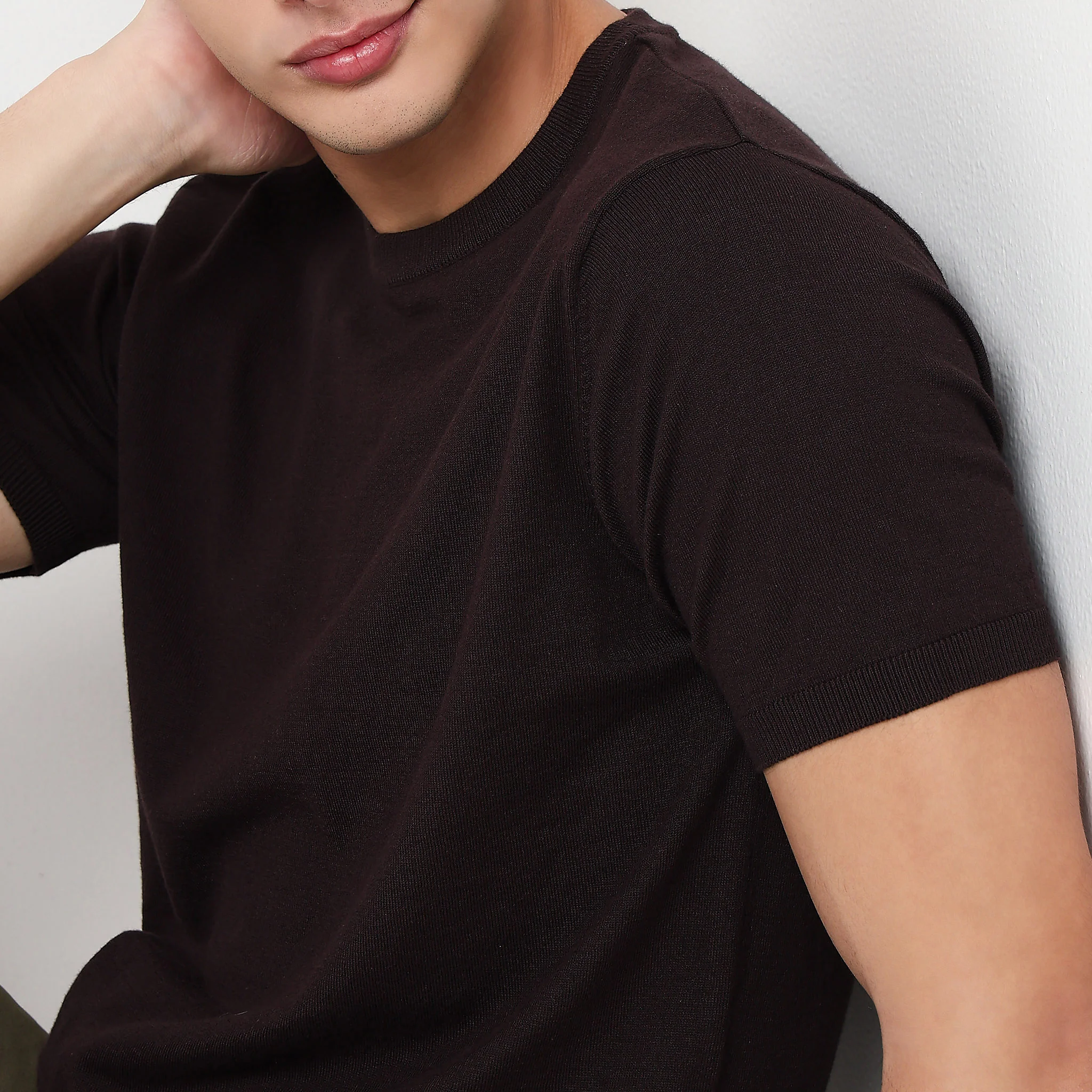 Hand Knit Solid T-Shirt - Image 4