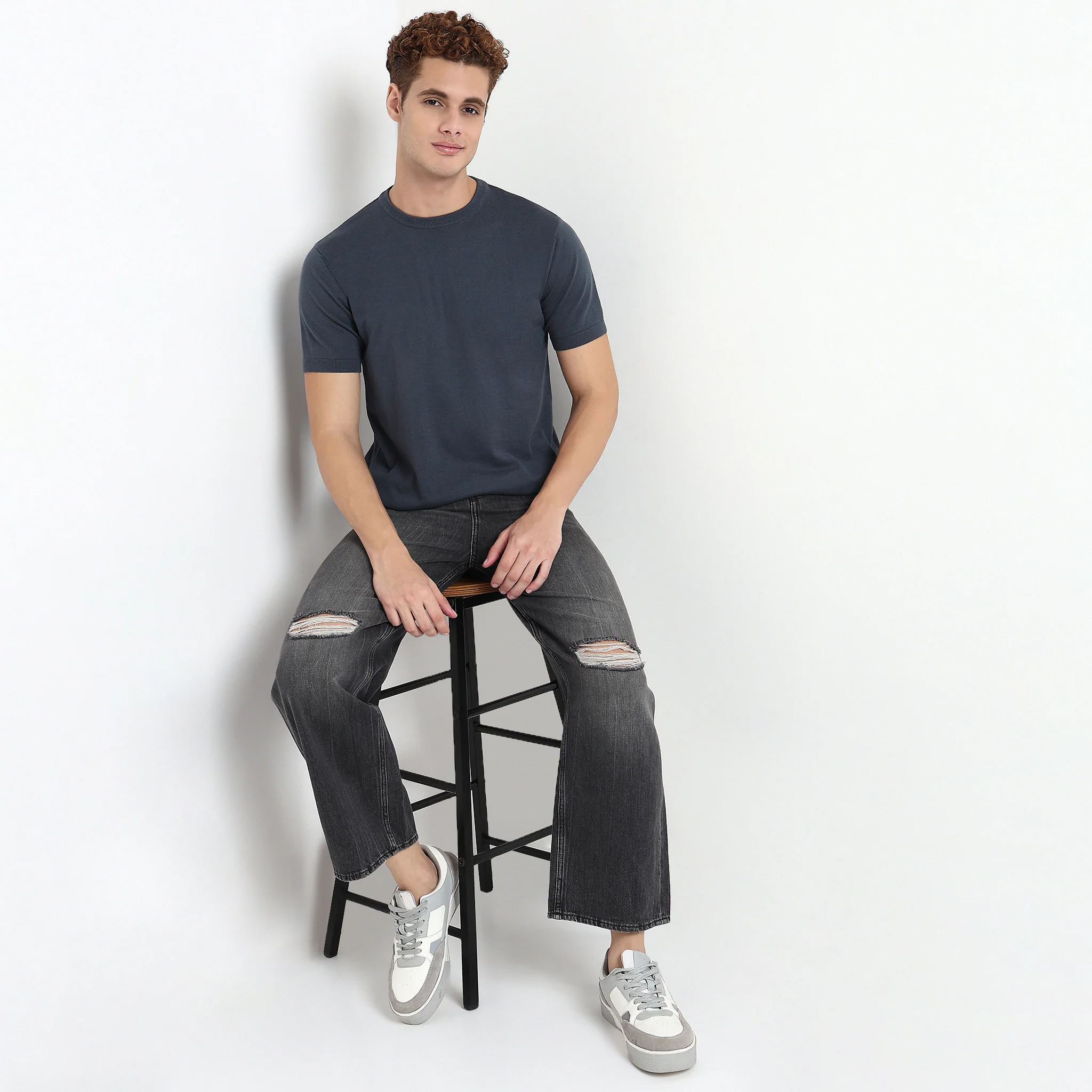 Hand Knit Solid T-Shirt - Image 6