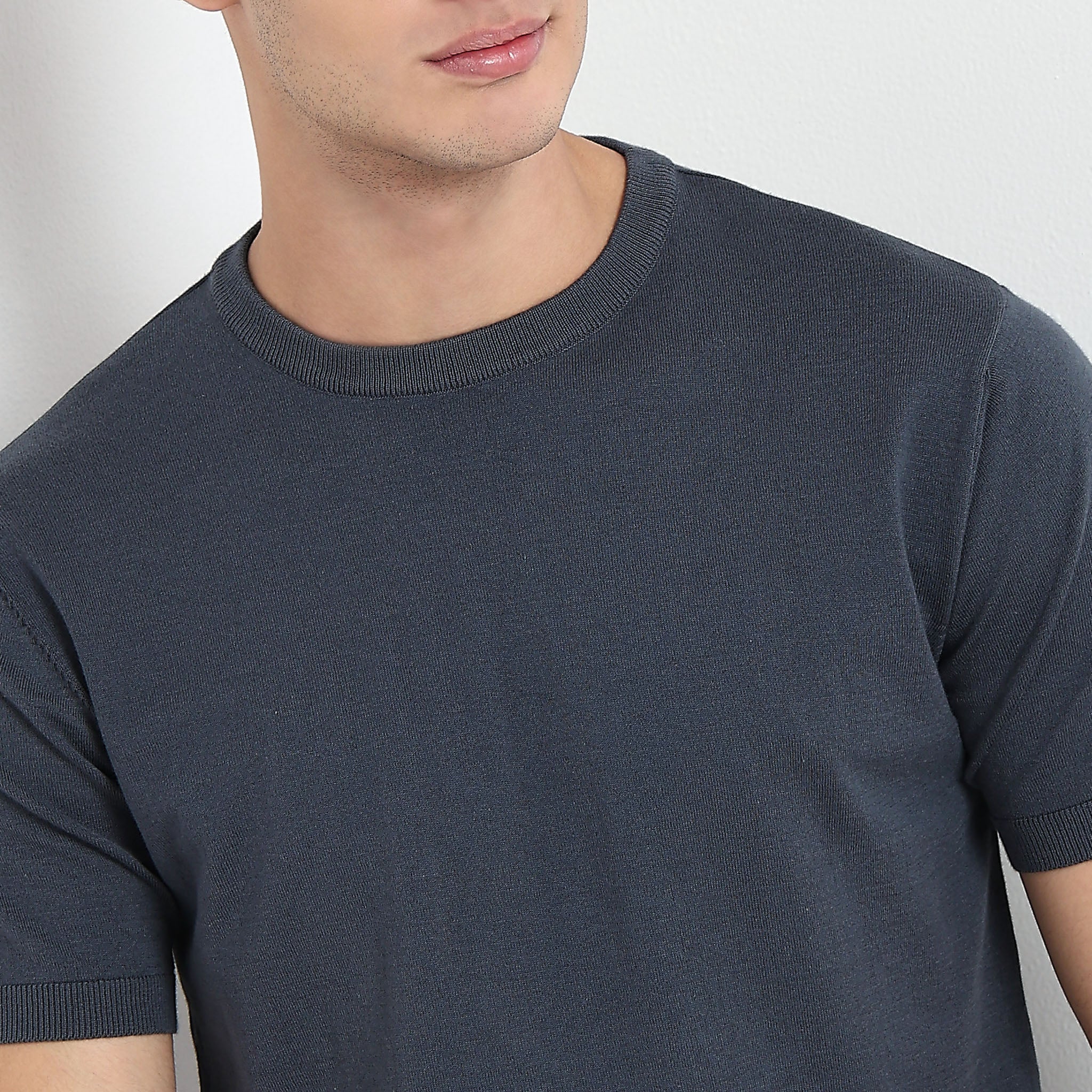 Hand Knit Solid T-Shirt - Image 9