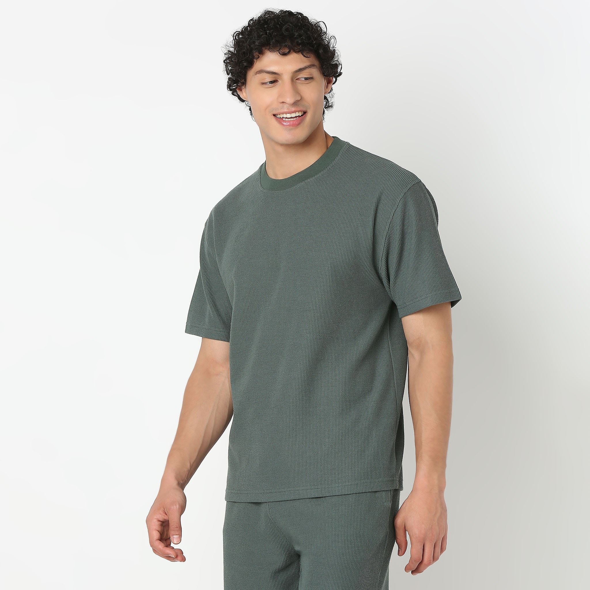 Oversize Half Sleeve Crew Neck Structured Unisets T-Shirt - Image 14