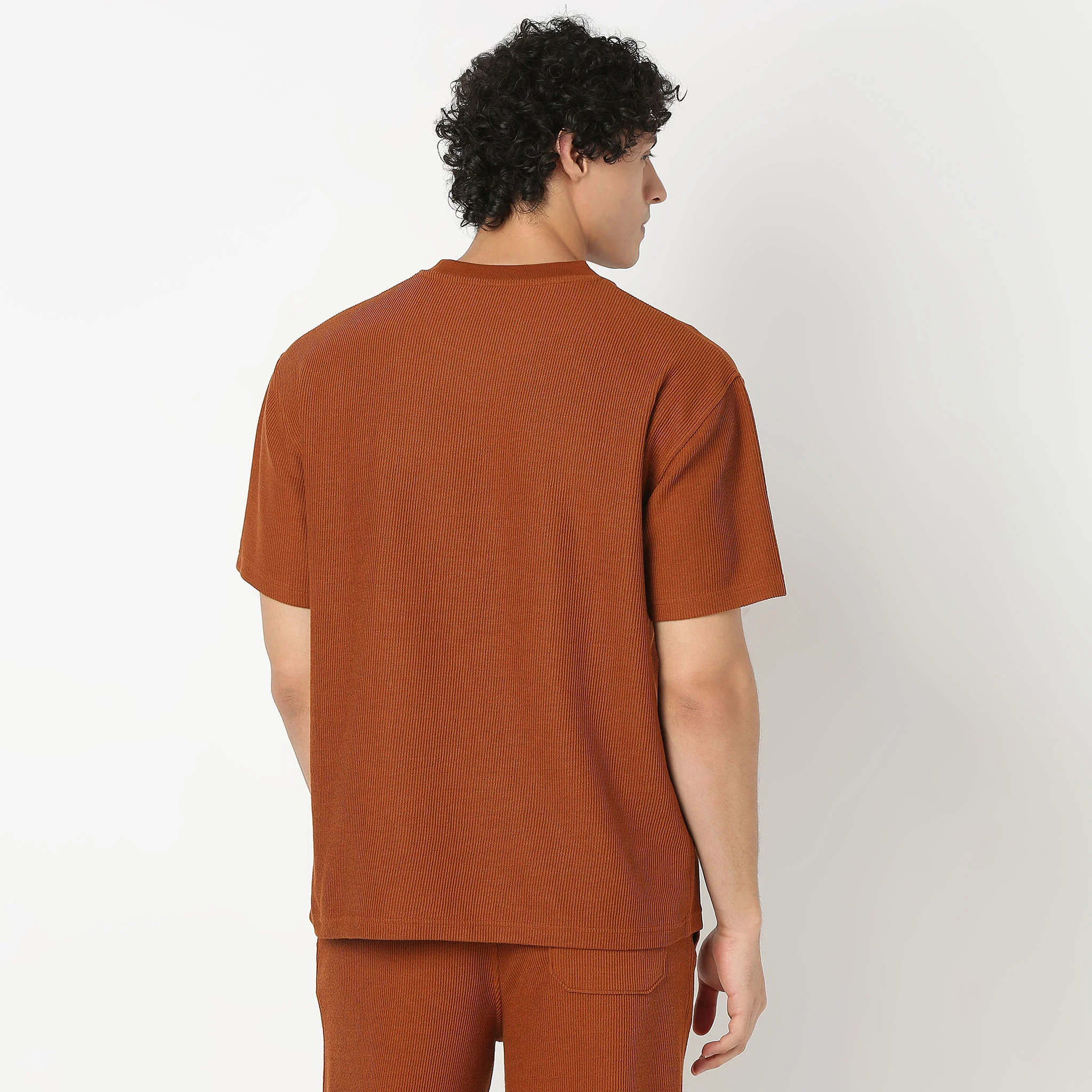 Oversize Half Sleeve Crew Neck Structured Unisets T-Shirt - Image 3