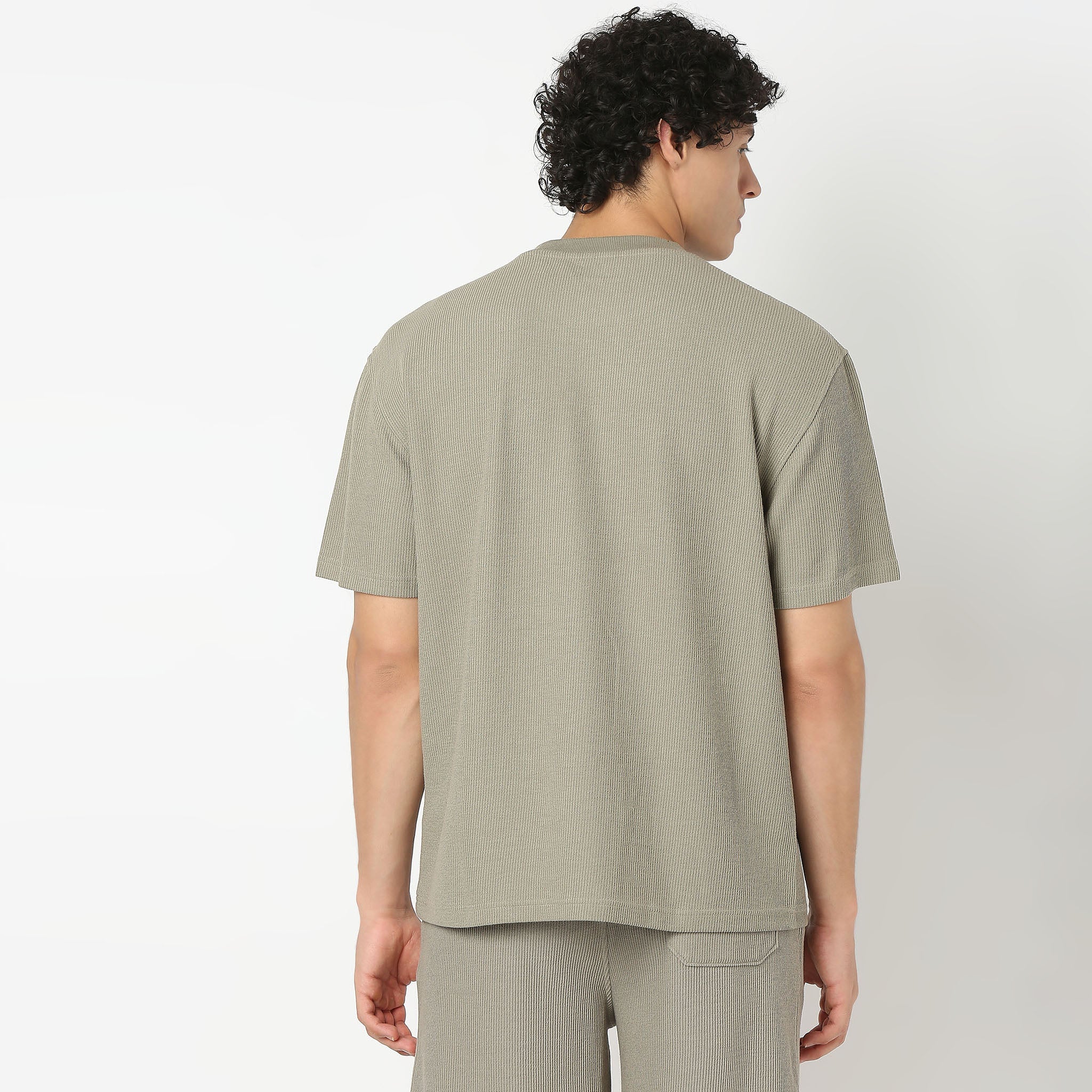 Oversize Half Sleeve Crew Neck Structured Unisets T-Shirt - Image 8