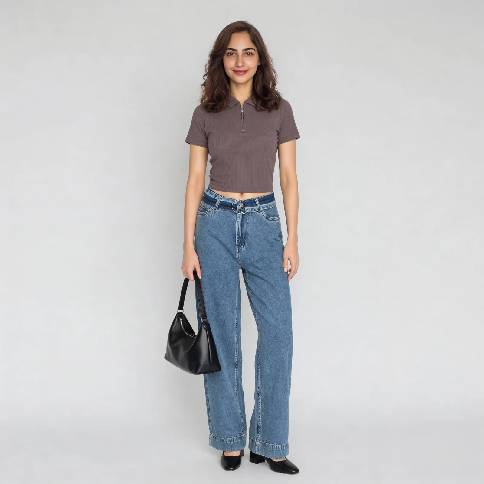 Polo Neck Cropped T-Shirt - Image 26