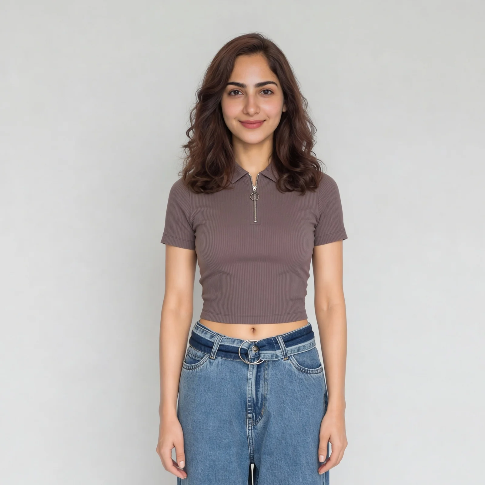 Polo Neck Cropped T-Shirt - Image 27