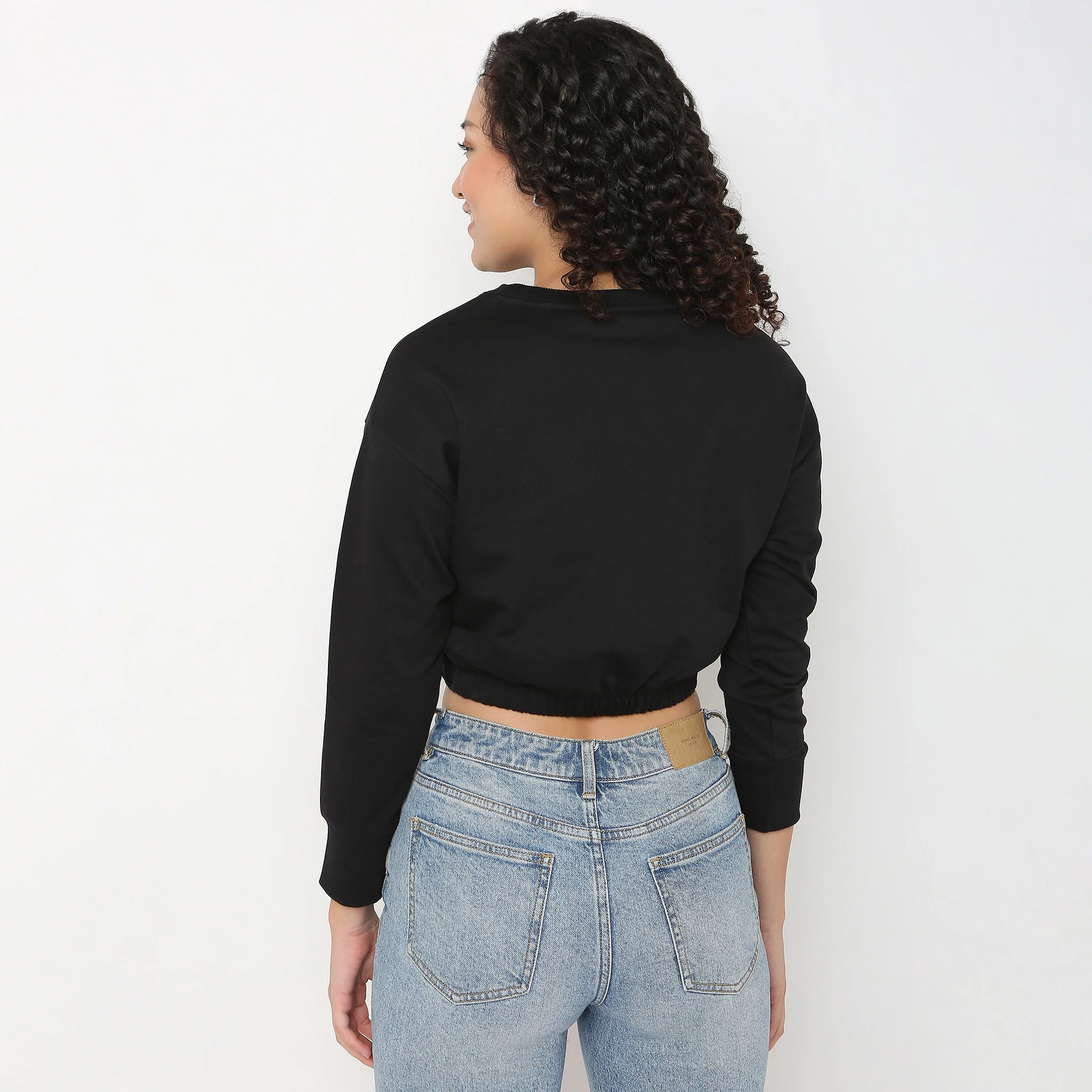 Crop Fit With Front Graphic Sweat Tee - Image 3