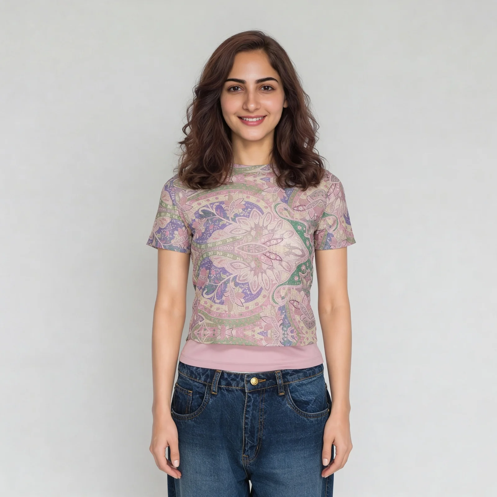 Ruched Half Sleeve Crop Top - Image 2
