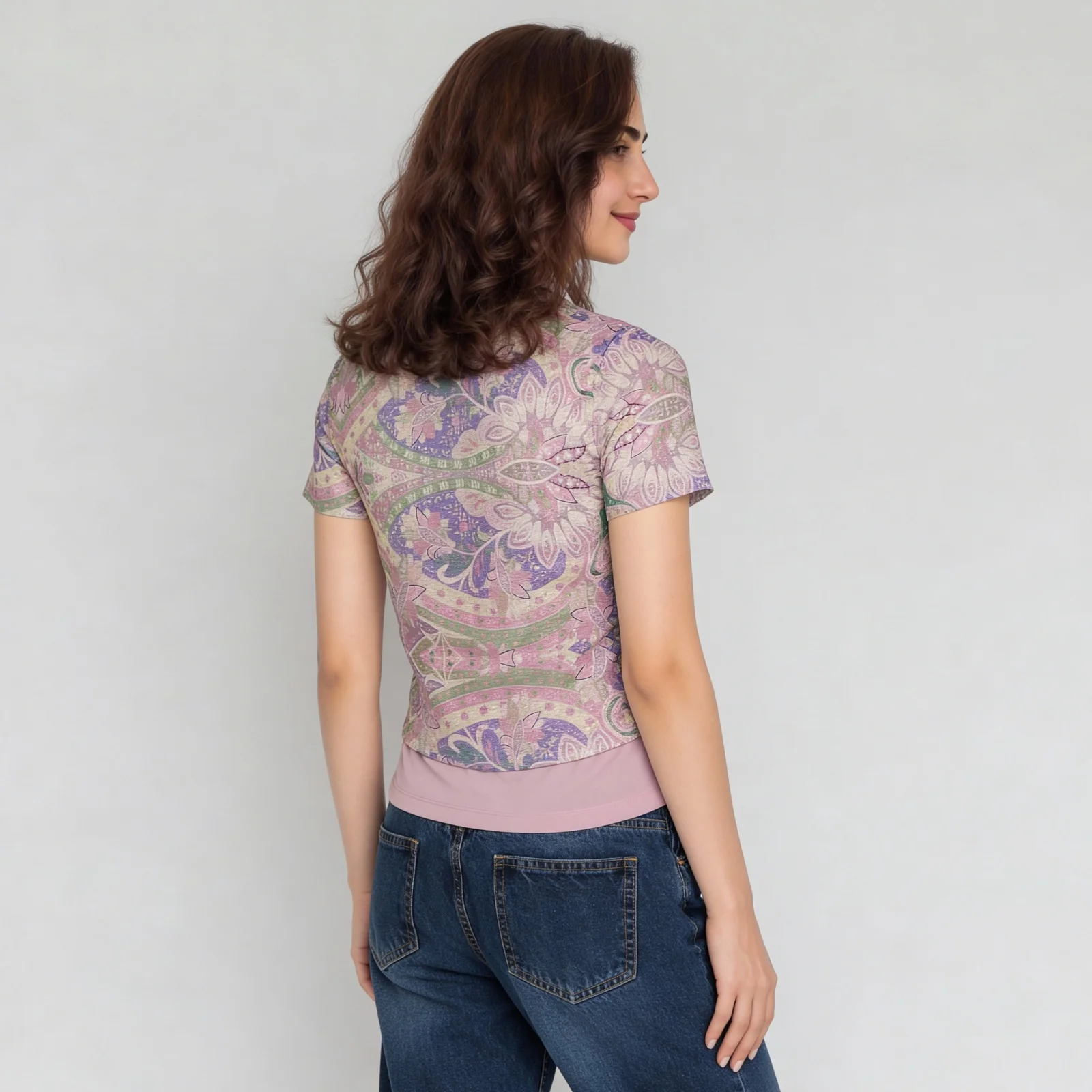 Ruched Half Sleeve Crop Top - Image 3