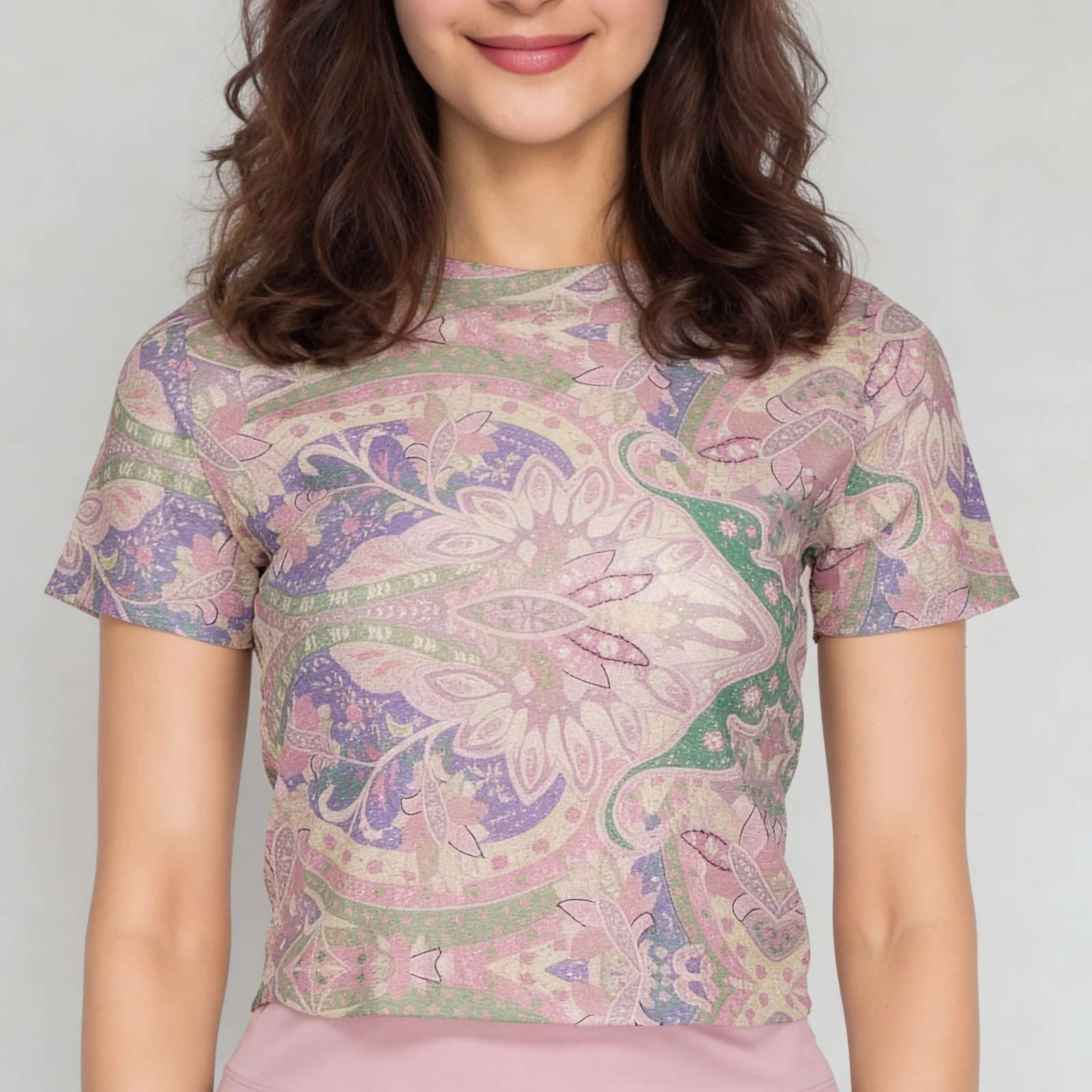 Ruched Half Sleeve Crop Top - Image 4