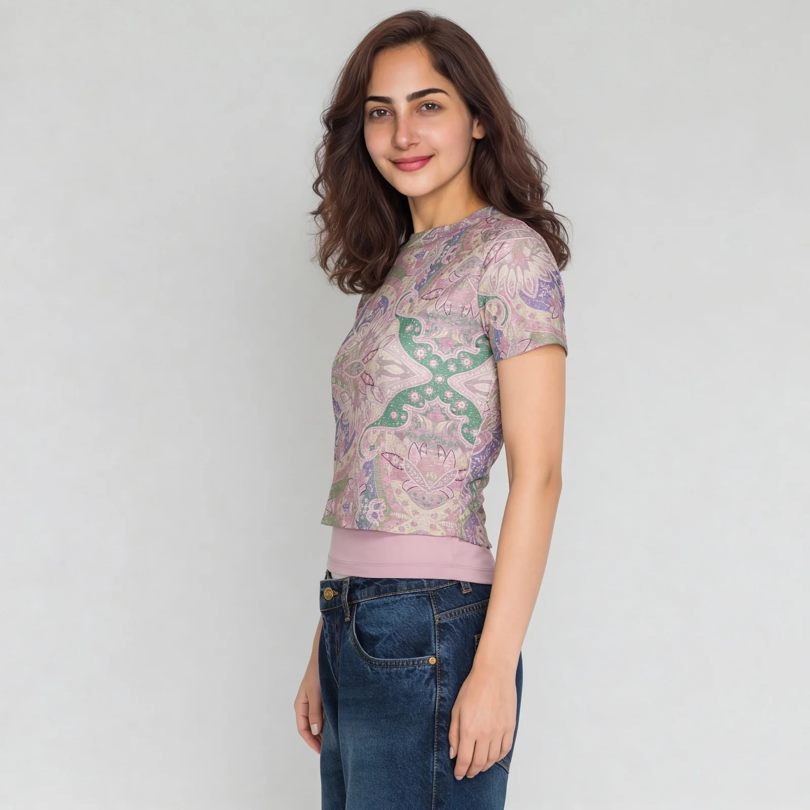Ruched Half Sleeve Crop Top - Image 5