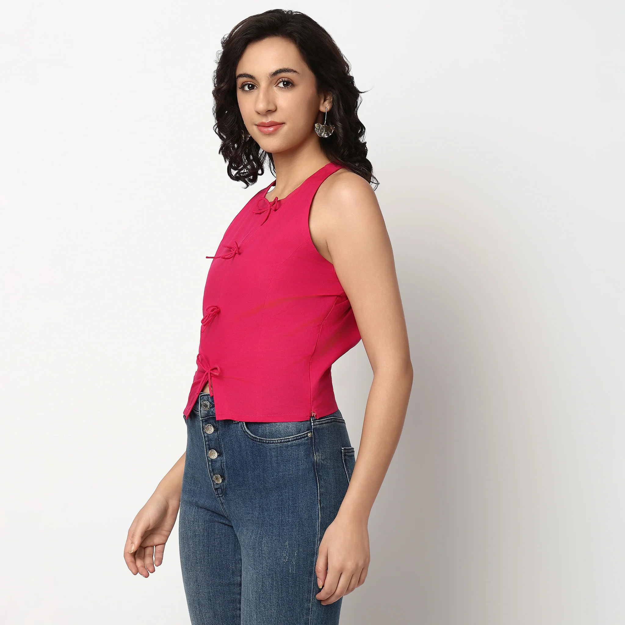Halter Neck Top With Bow Detail - Image 5
