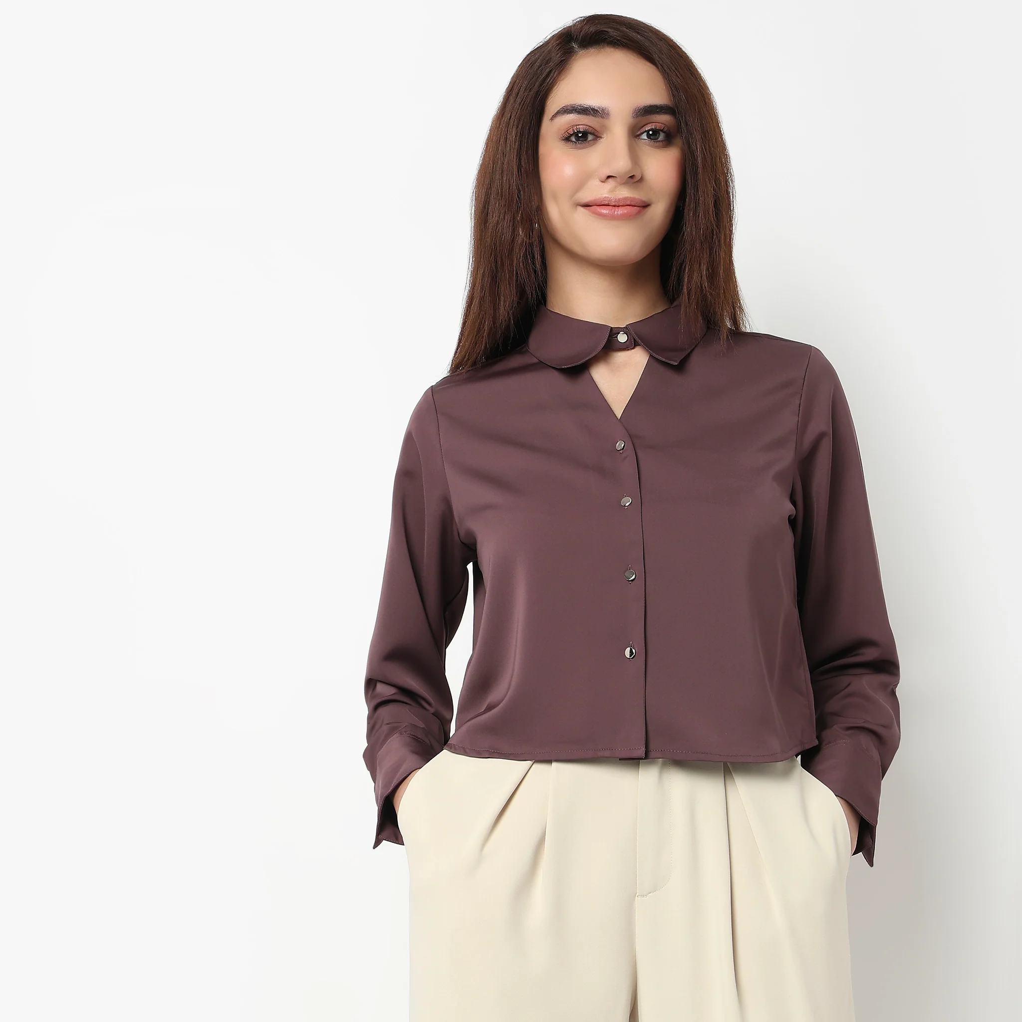 Cropped Full Sleeve Shirt - Image 2