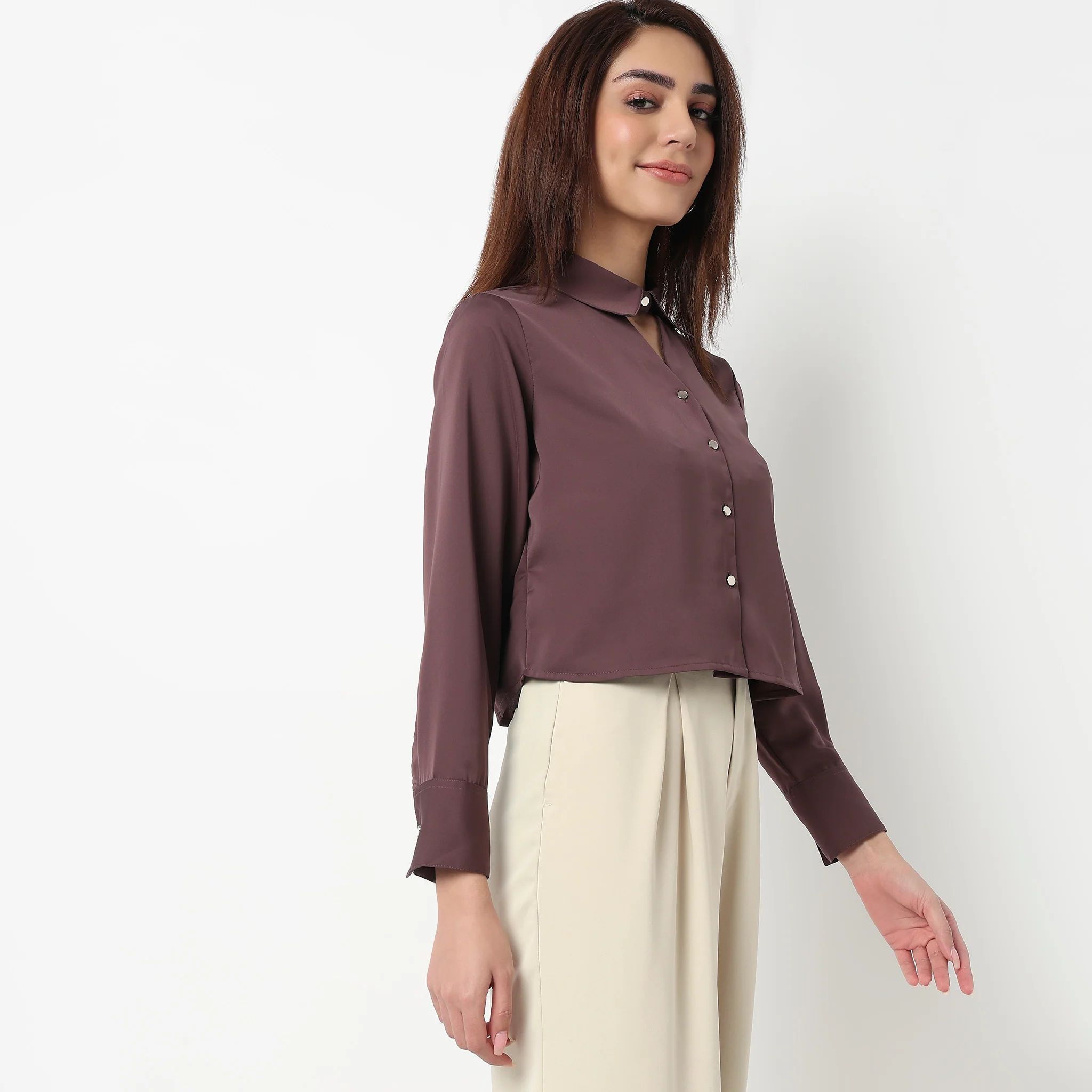 Cropped Full Sleeve Shirt - Image 5