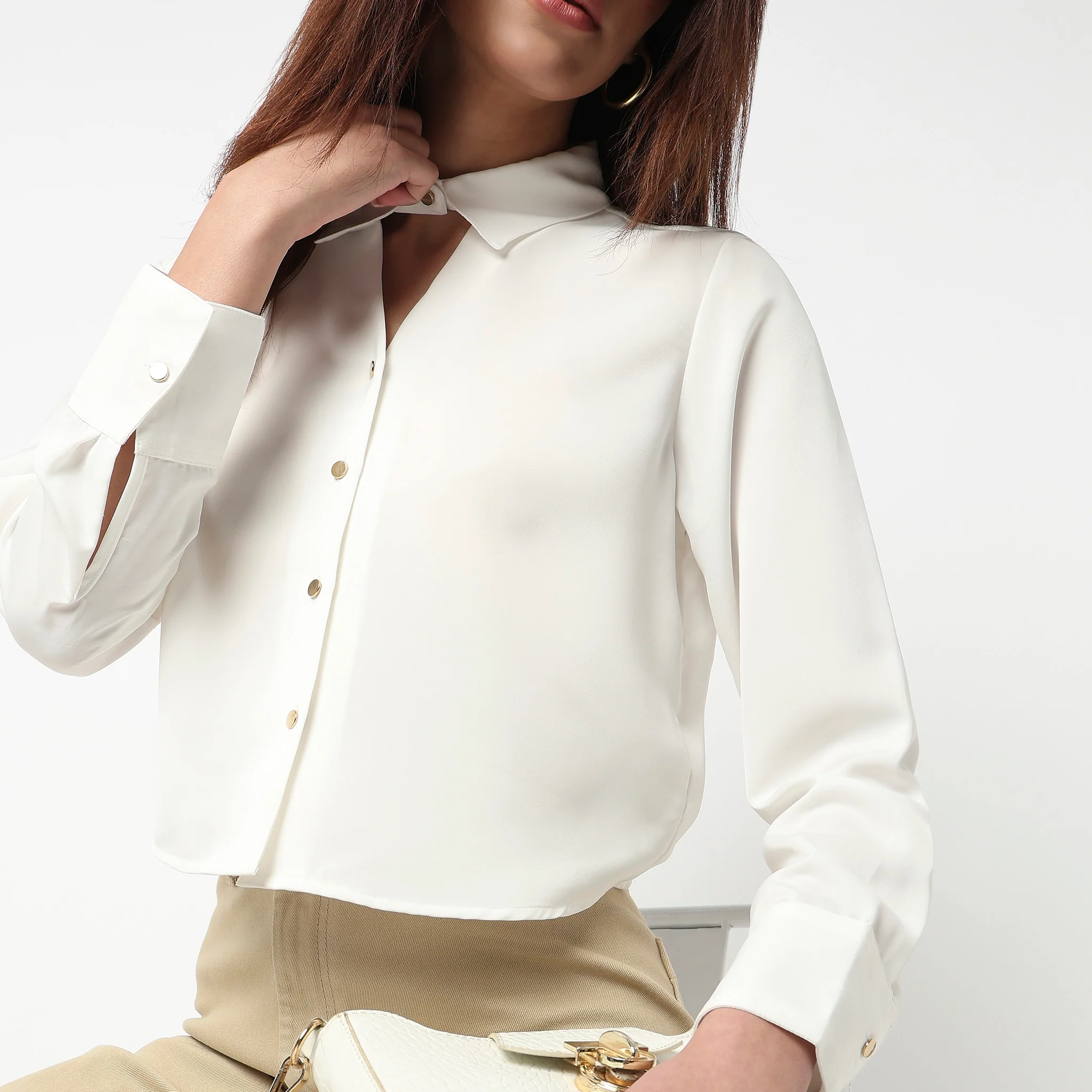 Cropped Full Sleeve Shirt - Image 9