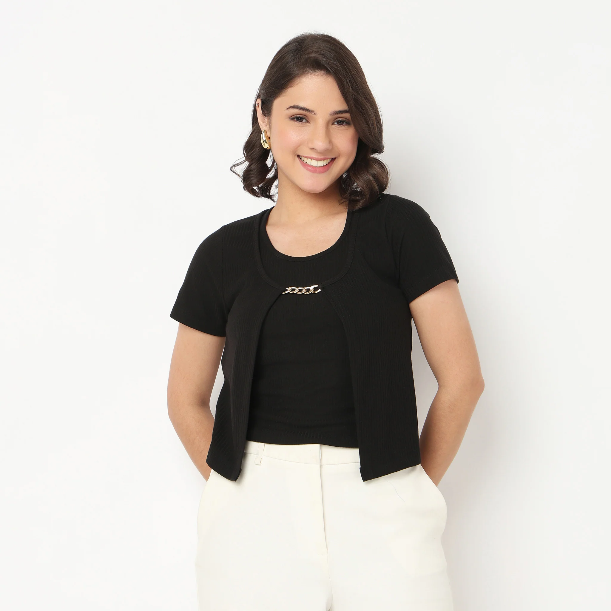 Cropped Slim Fit T-Shirt - Image 2
