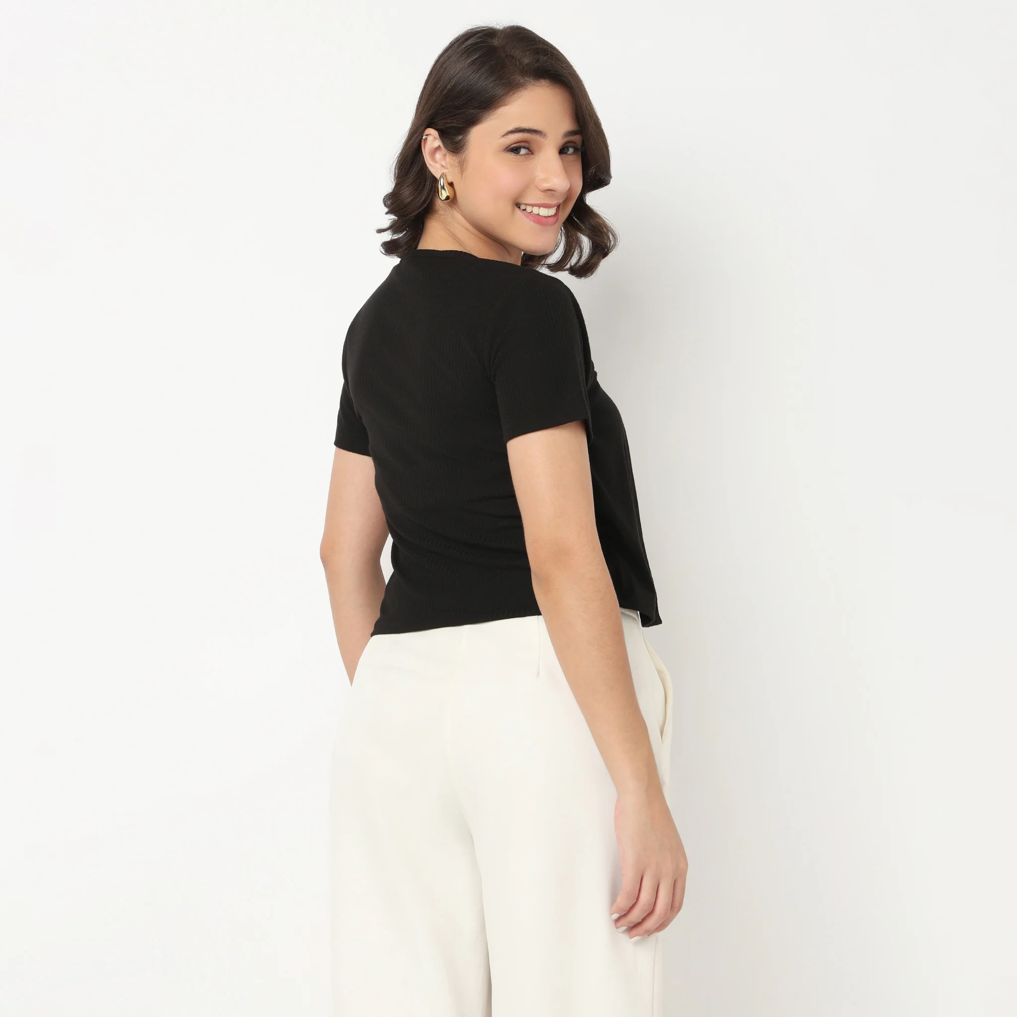 Cropped Slim Fit T-Shirt - Image 3