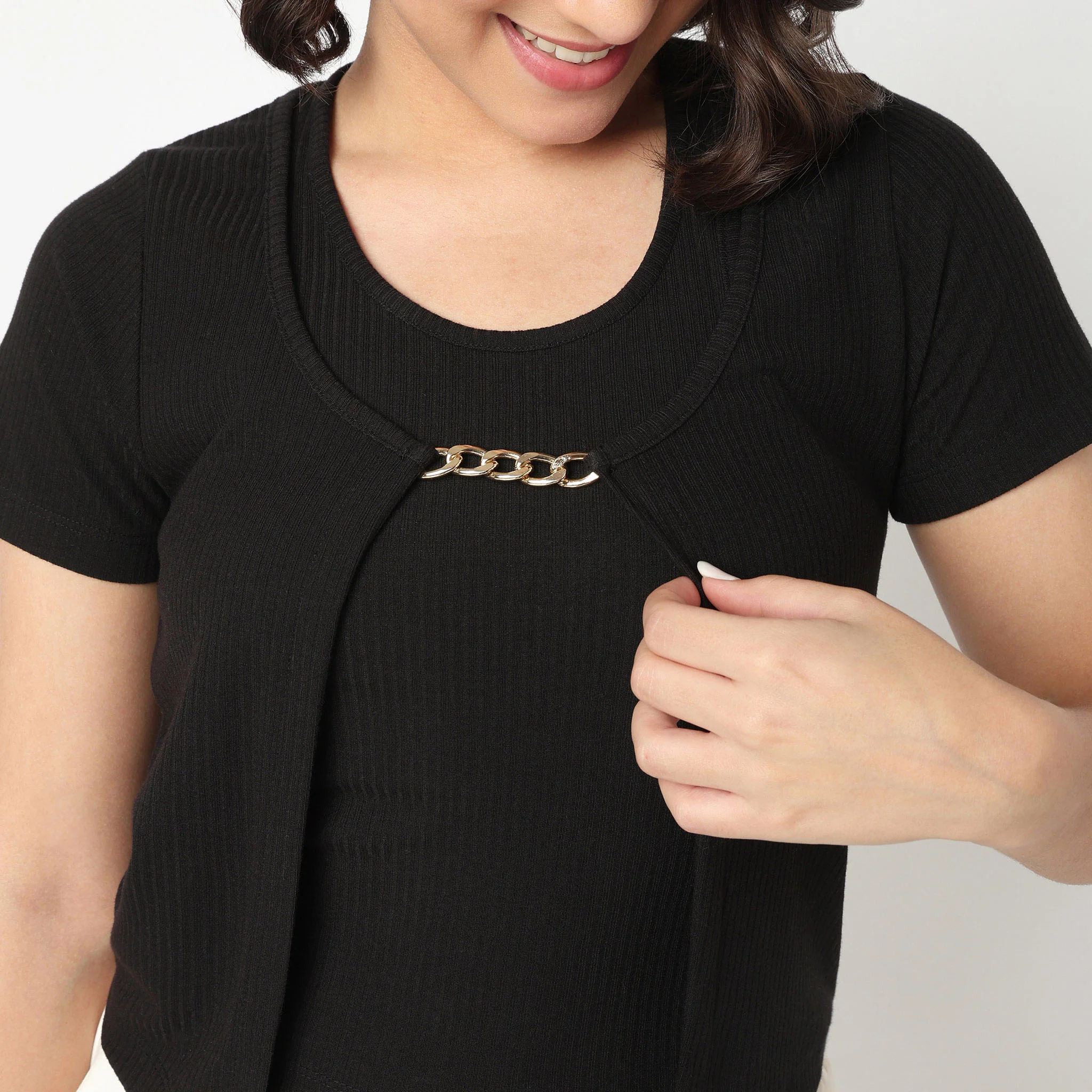 Cropped Slim Fit T-Shirt - Image 4