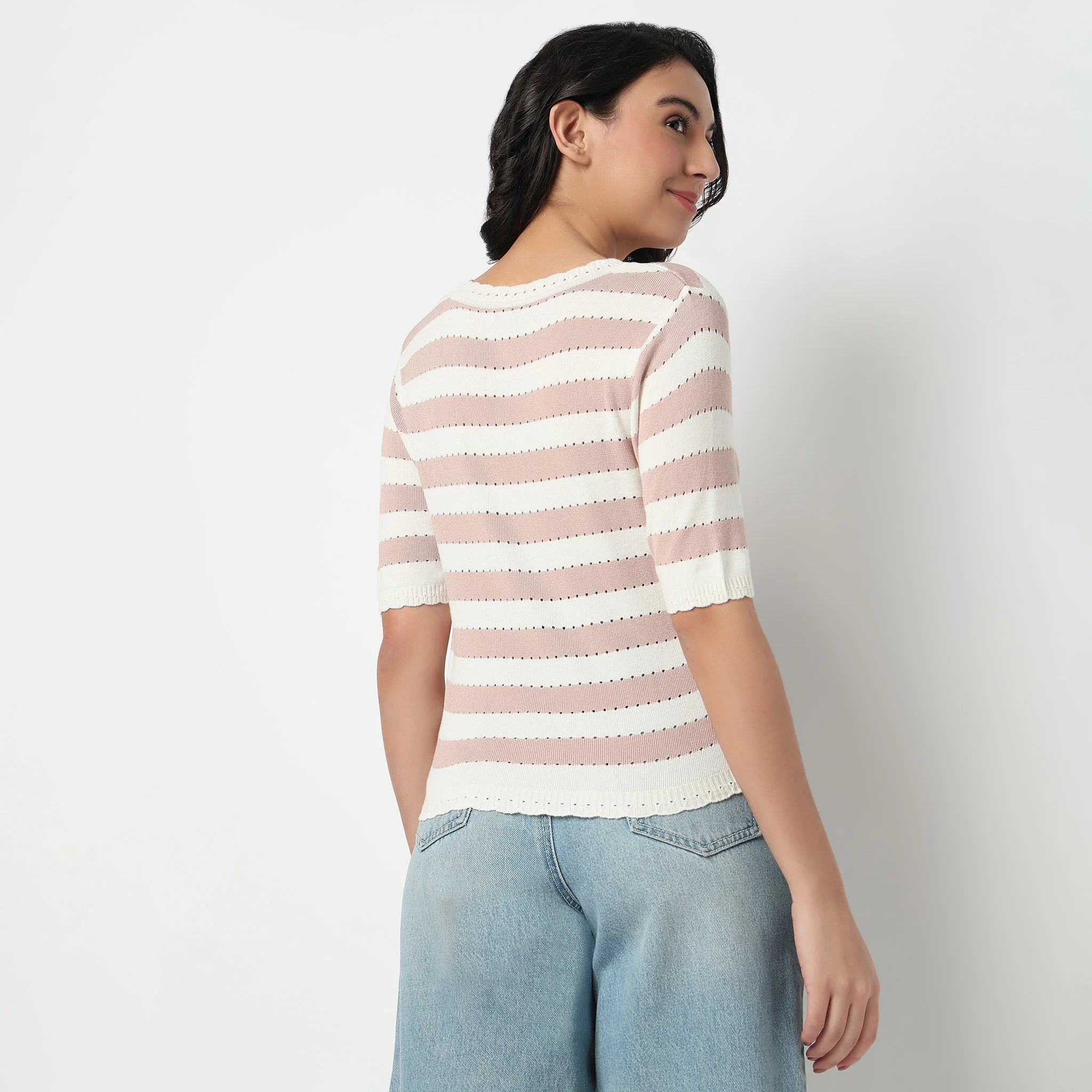 Cropped Striped T-Shirt - Image 3