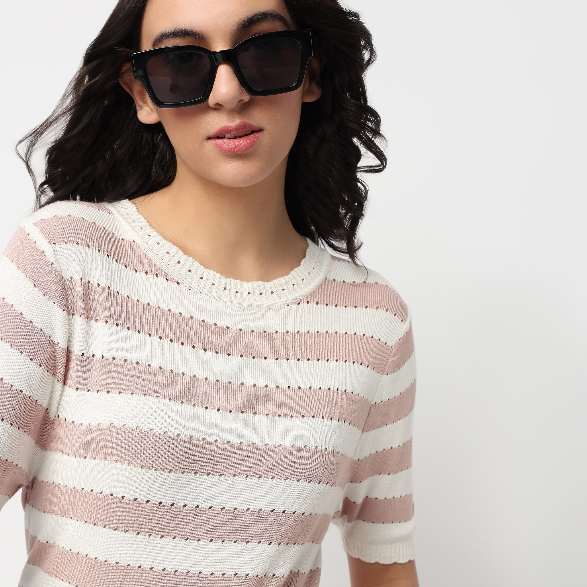 Cropped Striped T-Shirt - Image 4