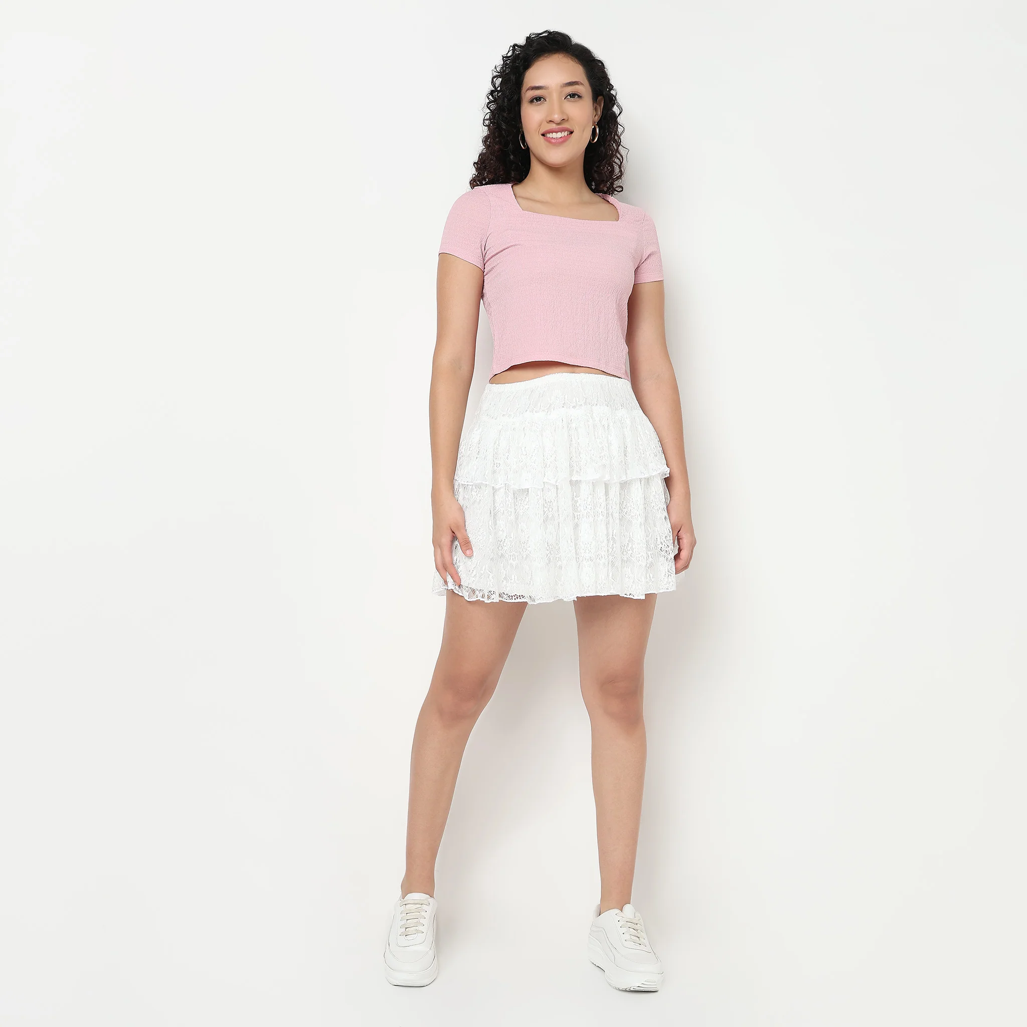 Structured Square Neck Cropped T-Shirt - Image 5