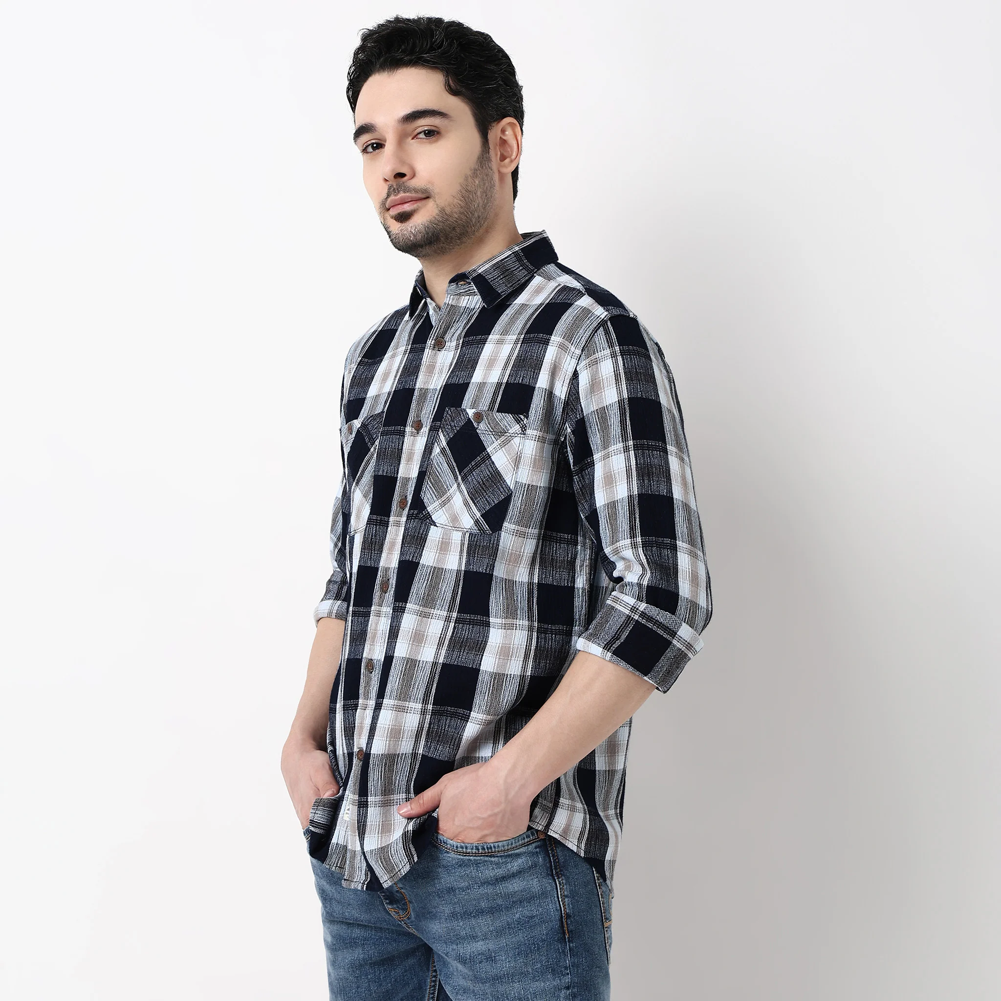 Cruiser Regular Indigo Checkered Shirt - Image 5
