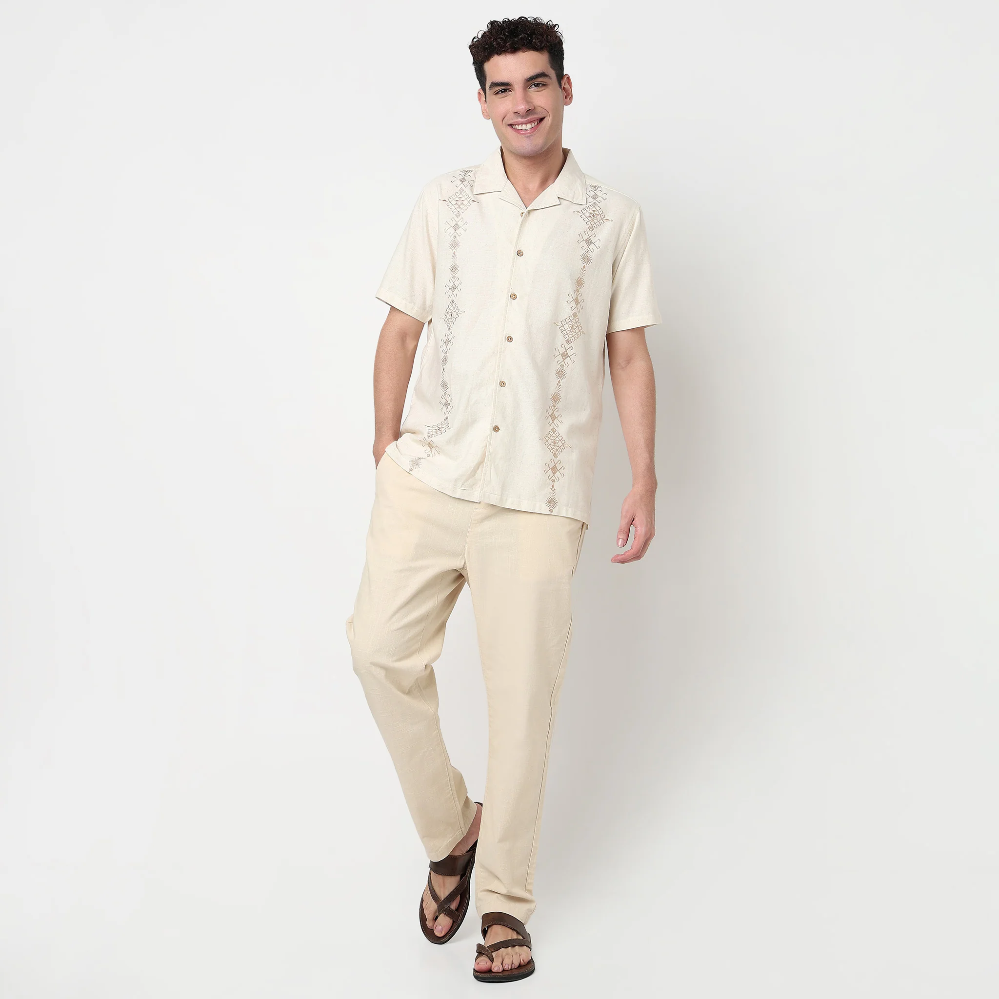 Cotton Cuban Embroidered Shirt