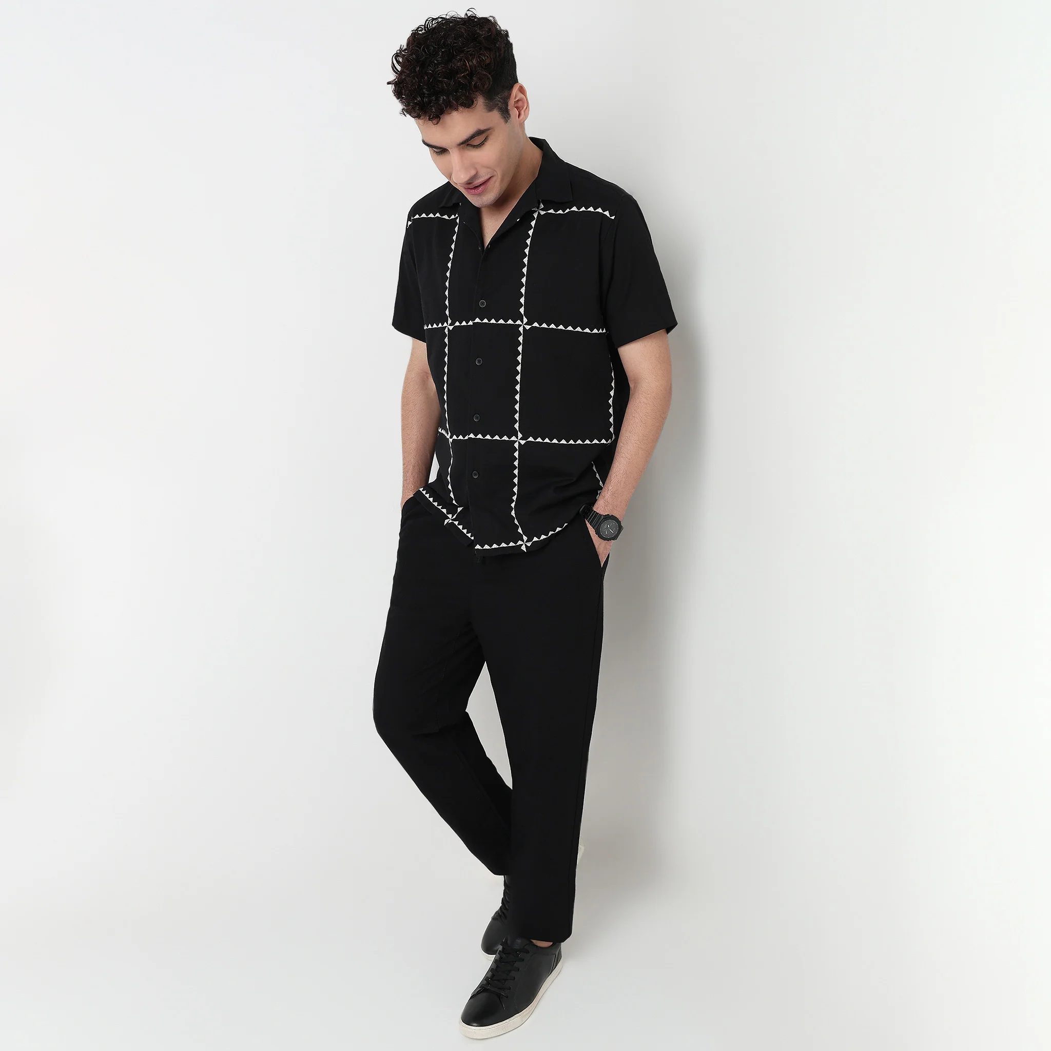 Cotton Cuban Embroidered Shirt