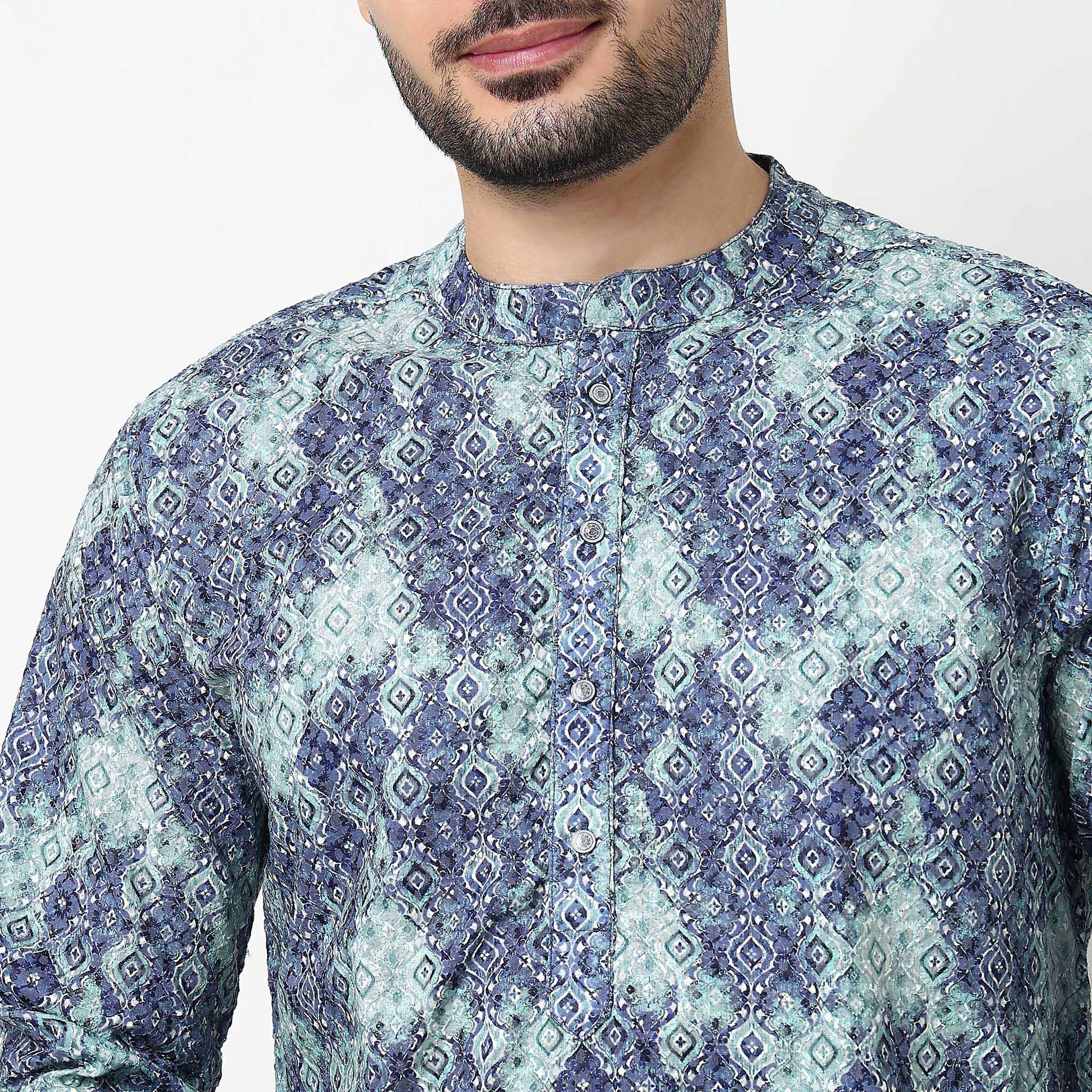 Digi Schiffli Long Kurta - Image 4