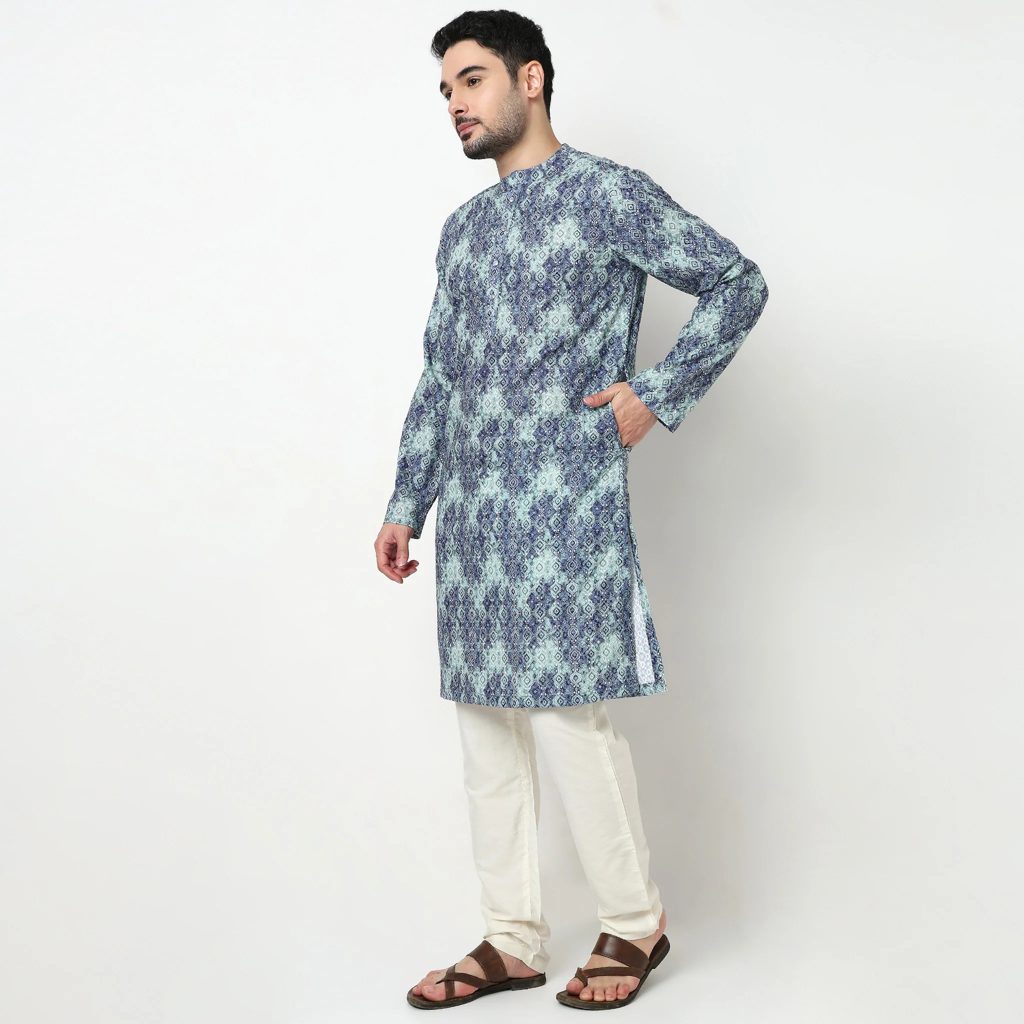 Digi Schiffli Long Kurta - Image 5