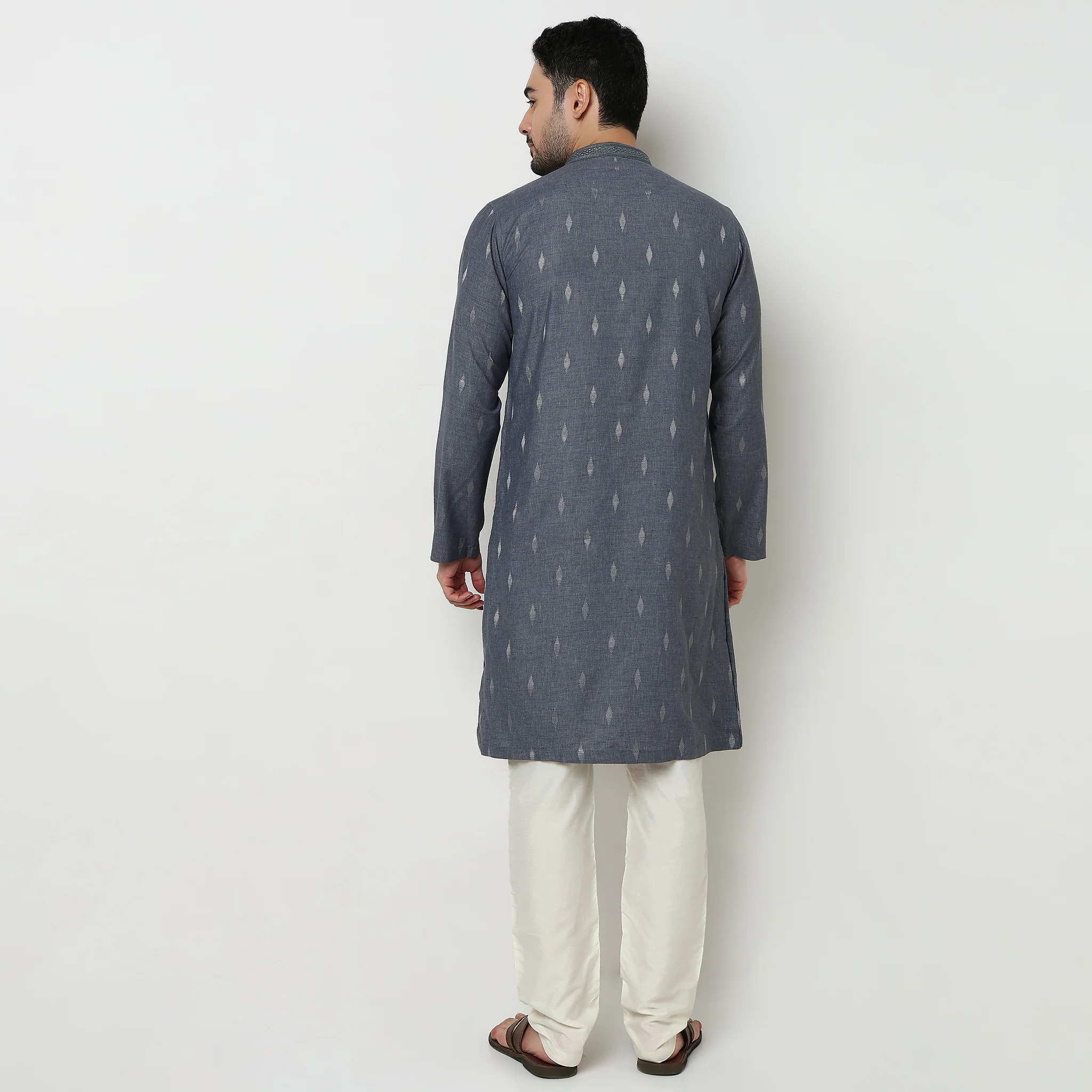 Dobby Jacquard Long Kurta - Image 3