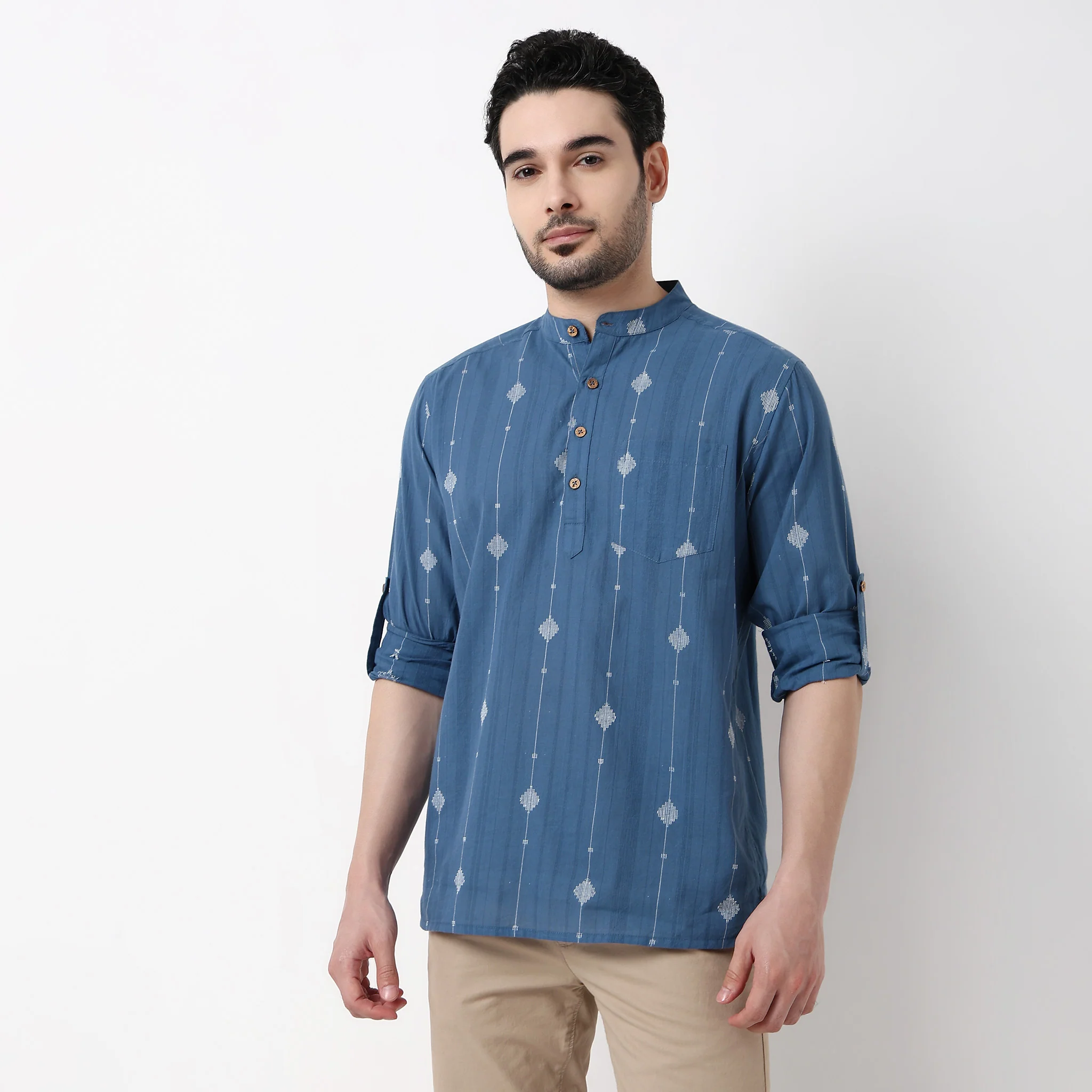 Dobby Short Kurta - Image 2