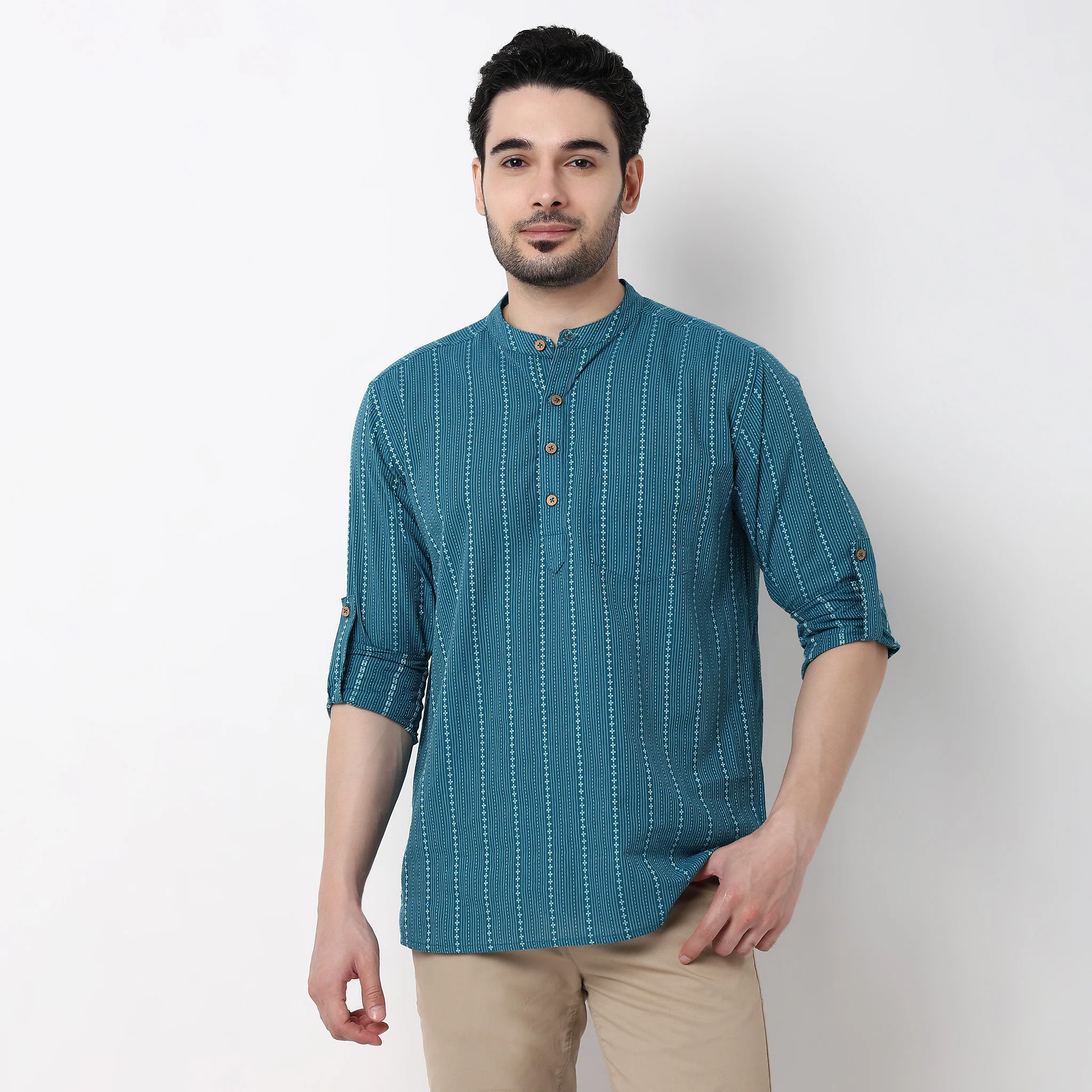 Dobby Short Kurta - Image 2