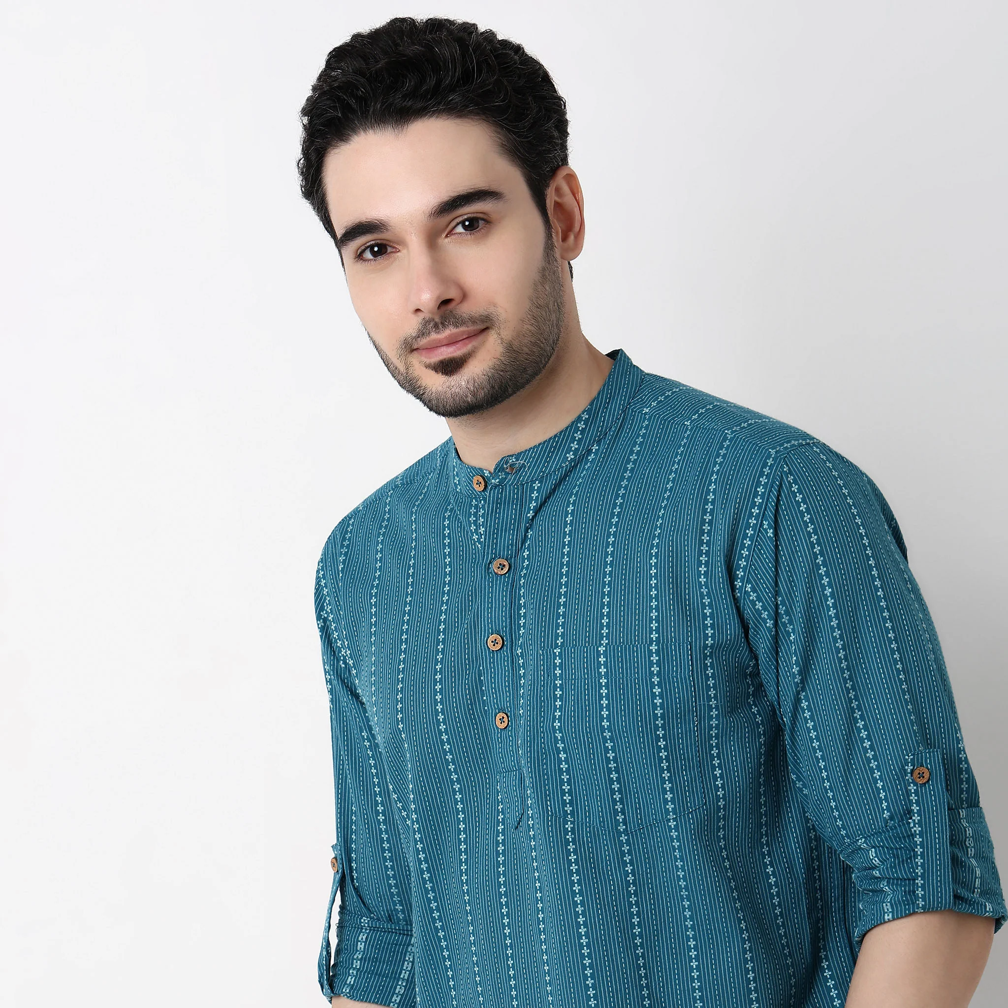 Dobby Short Kurta - Image 4
