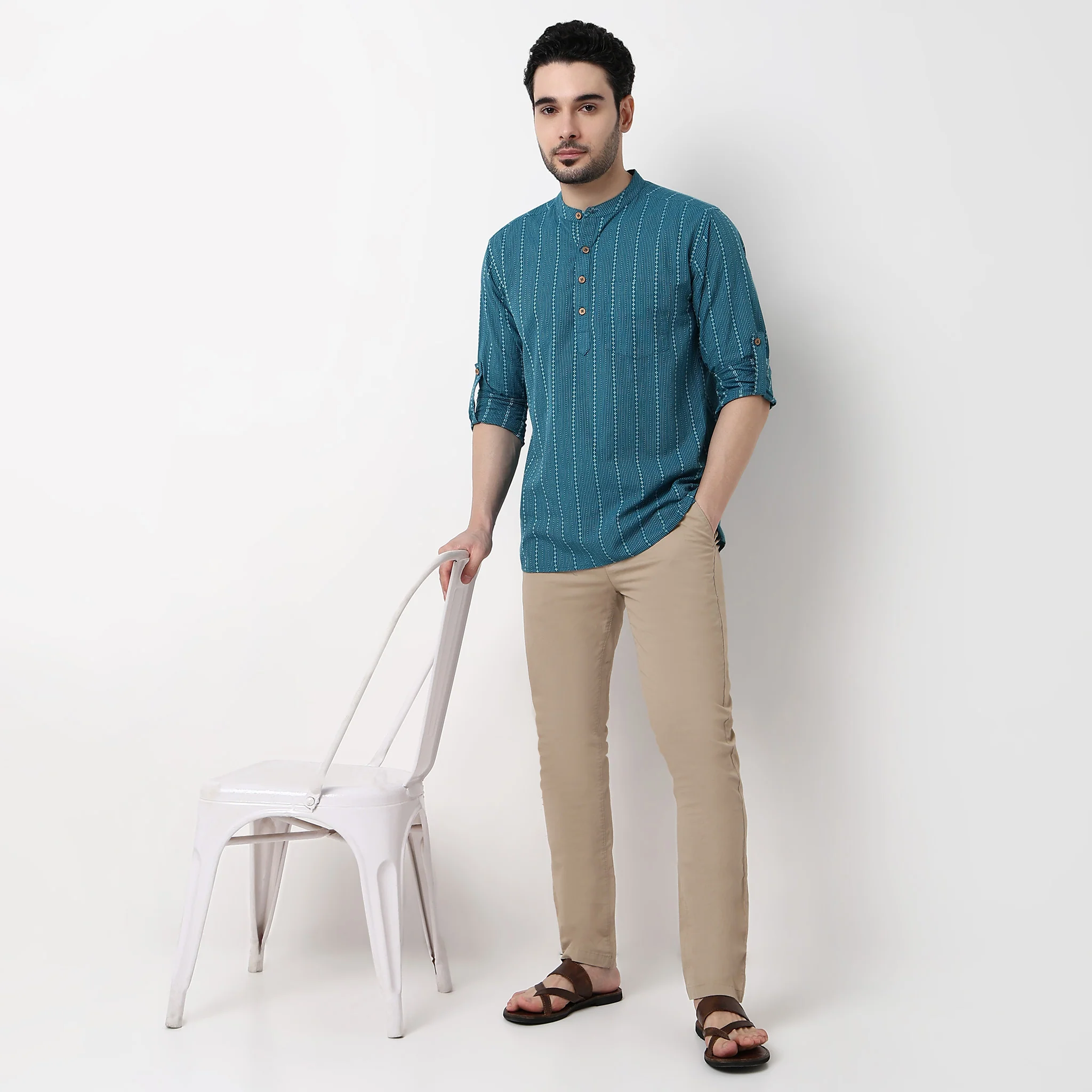 Dobby Short Kurta - Image 5