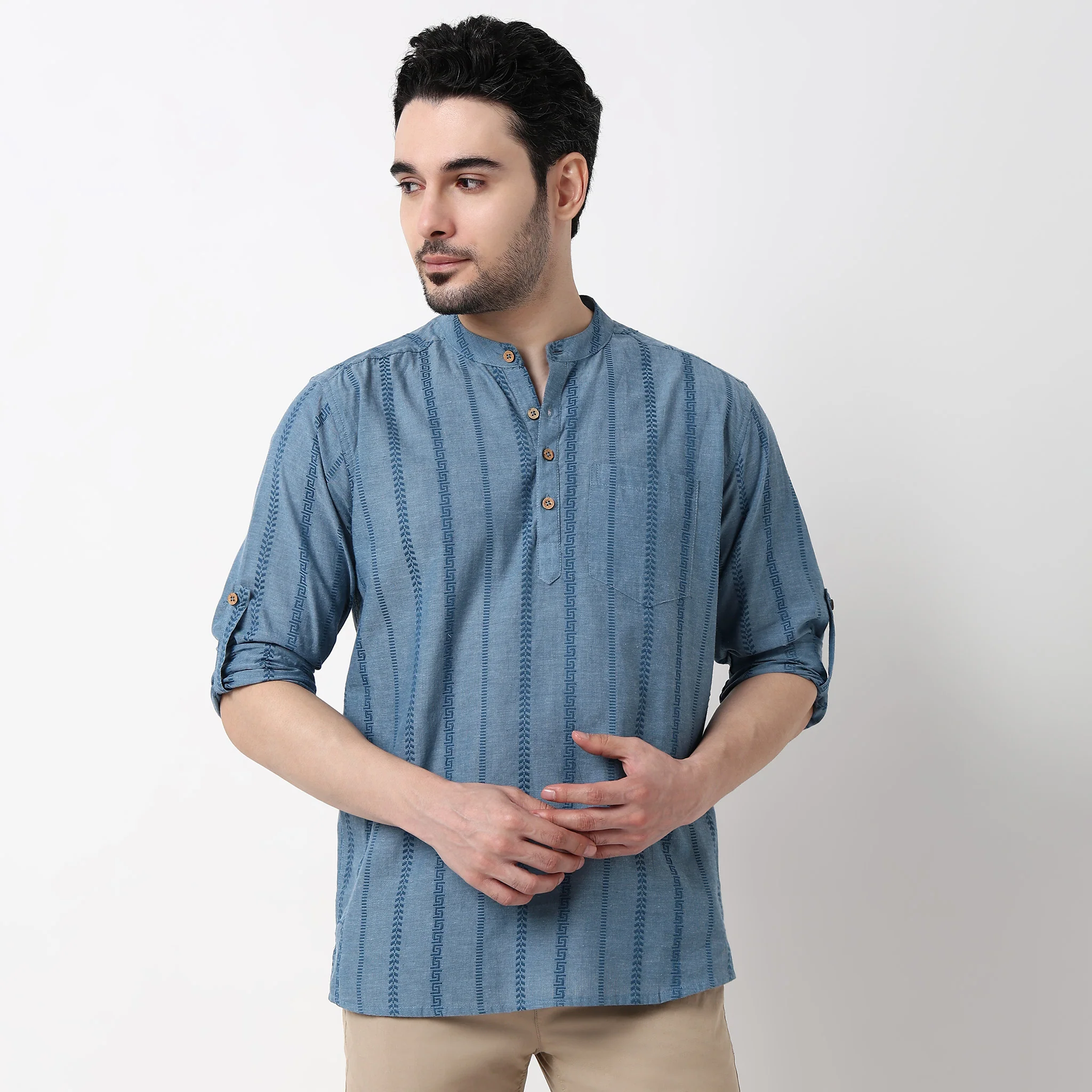 Dobby Short Kurta - Image 2