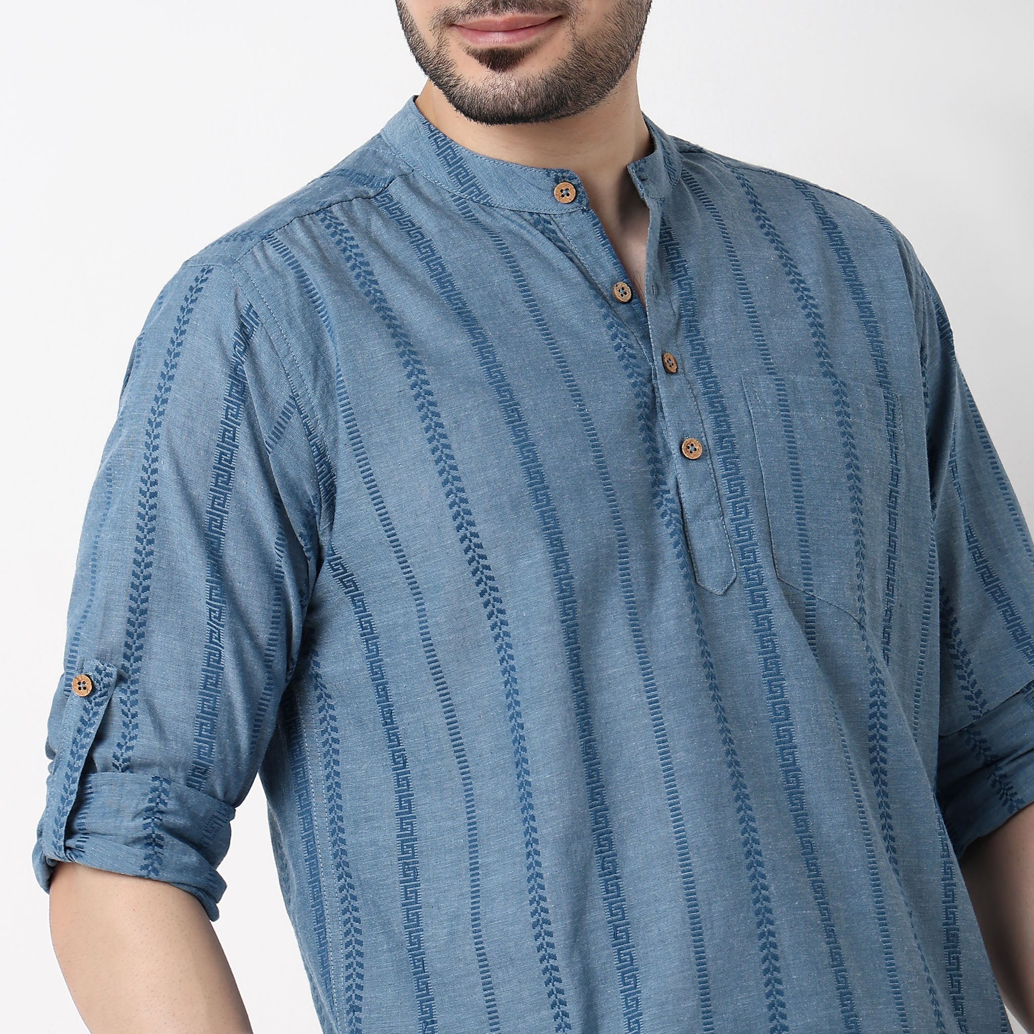 Dobby Short Kurta - Image 4