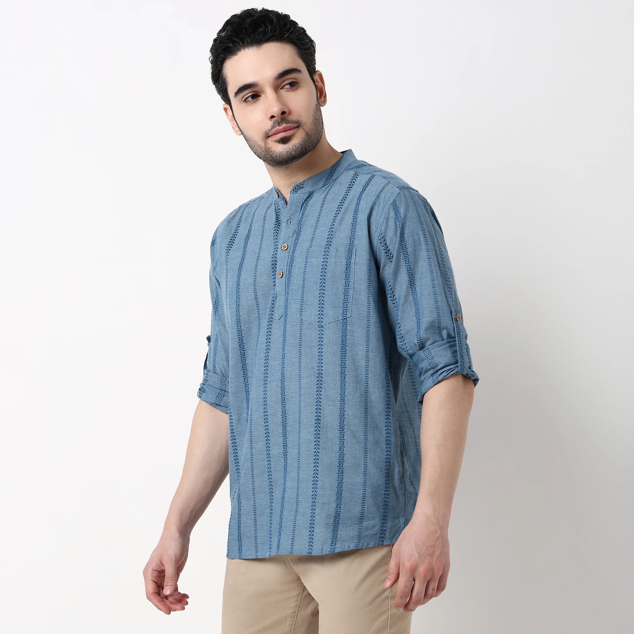 Dobby Short Kurta - Image 5
