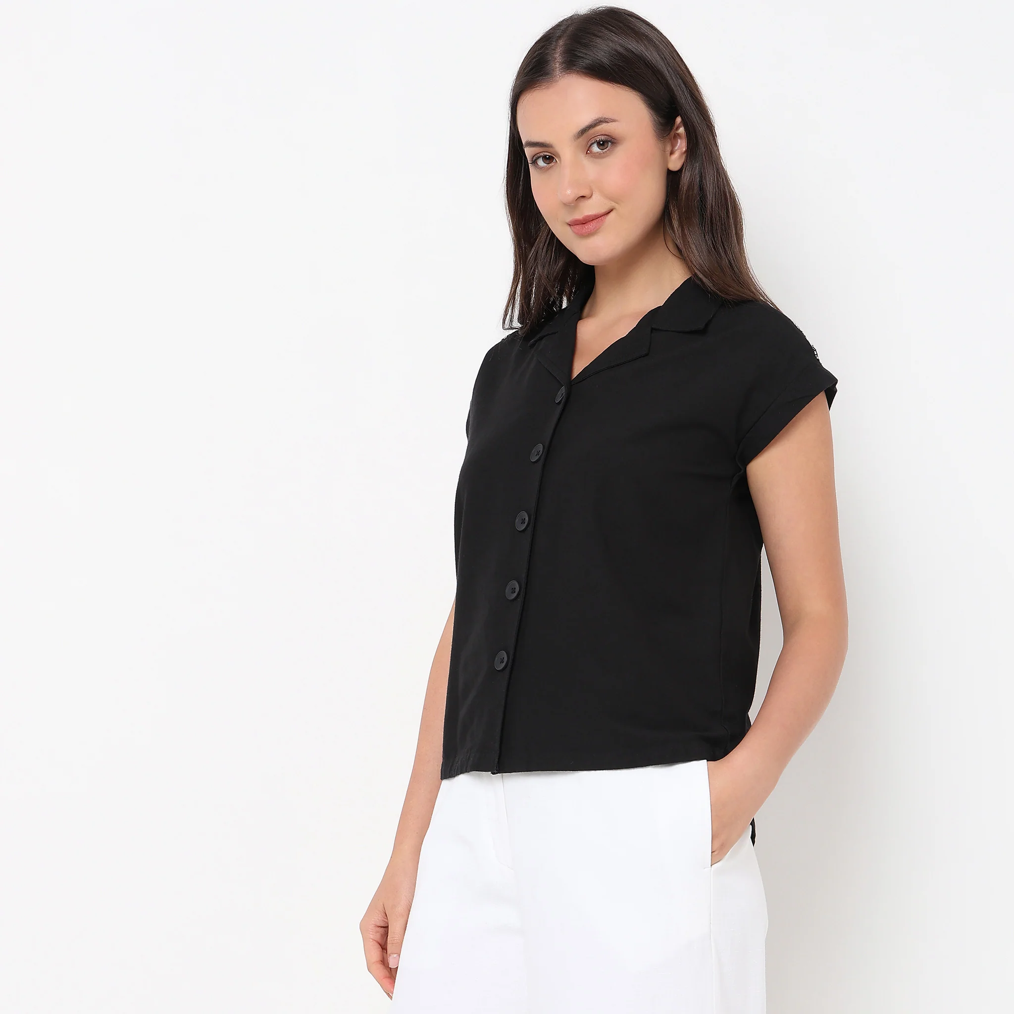Dolman Sleeve Solid Lace Shirt - Image 5