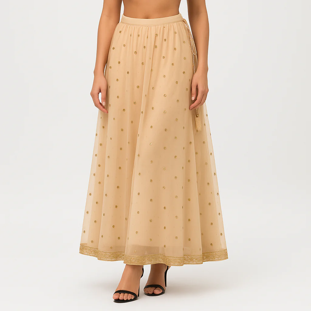 Embellished Below Knee Flared Skirt - Image 2