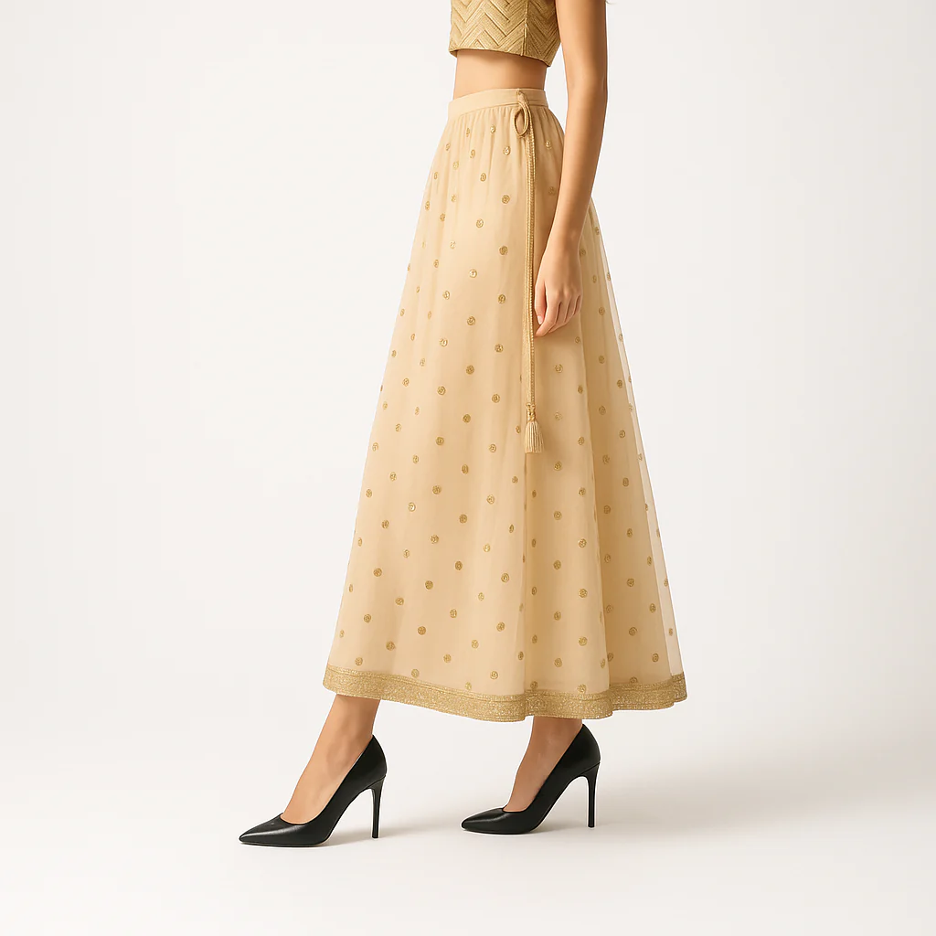 Embellished Below Knee Flared Skirt - Image 5