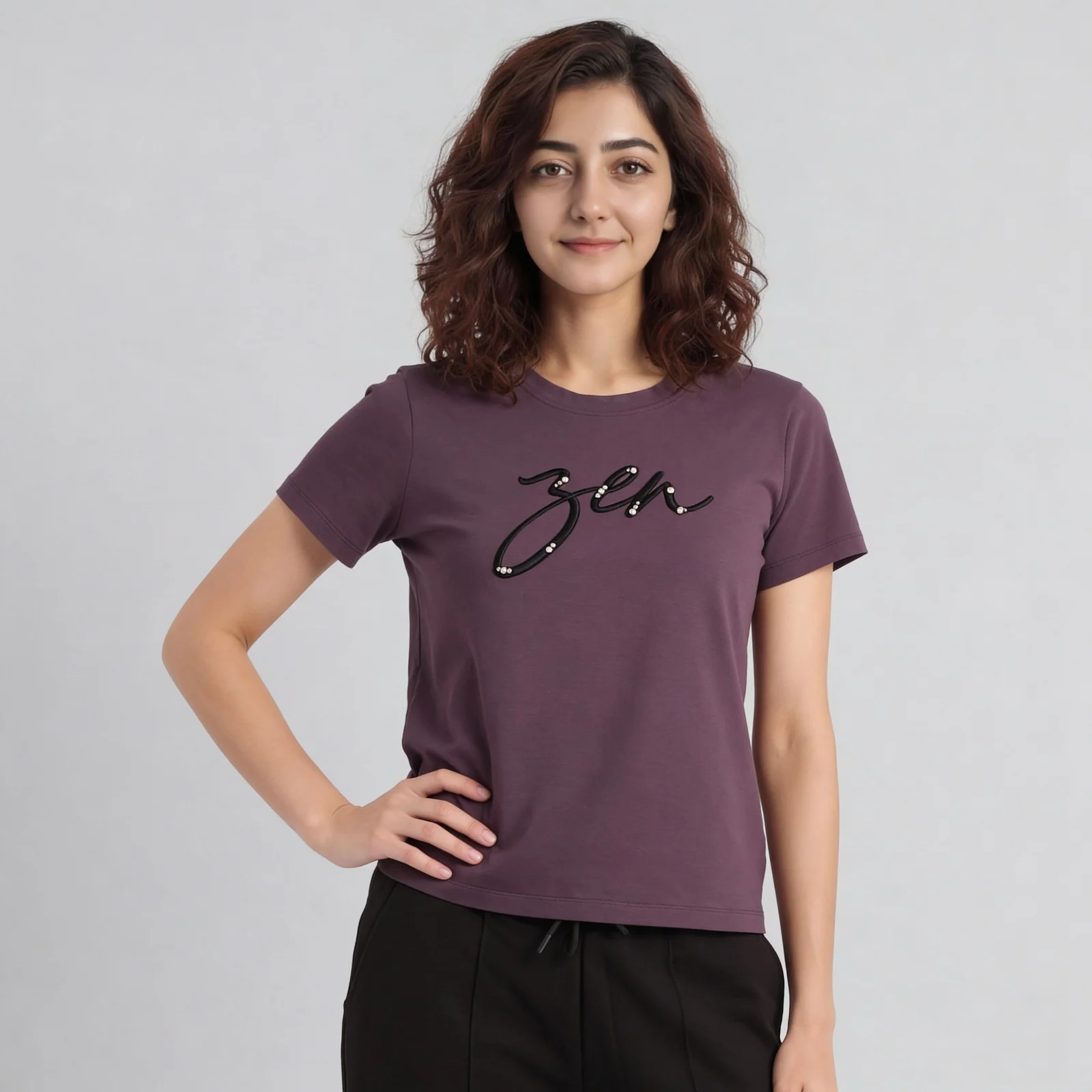 Embellished Crew Neck Graphitee - Image 2
