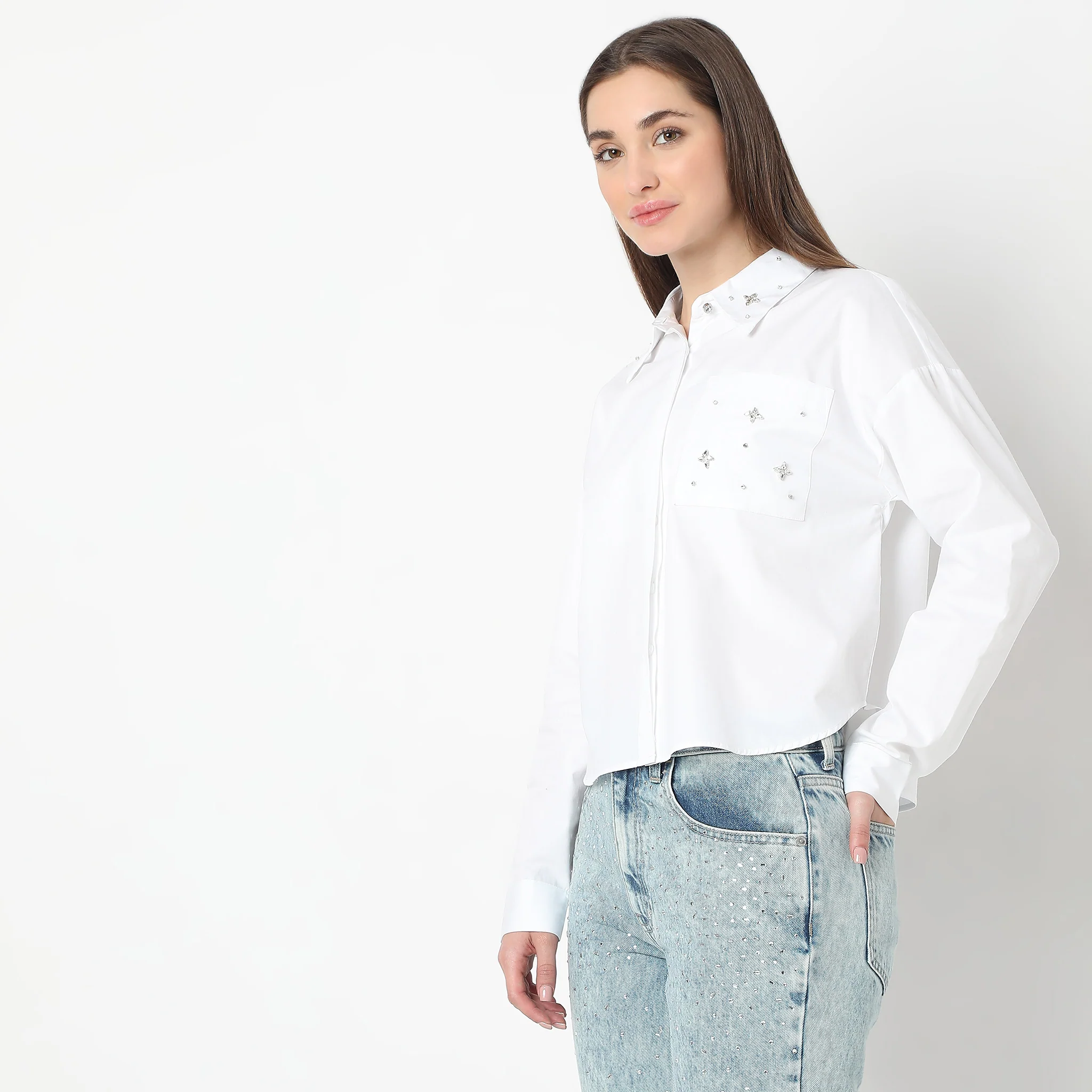 Embellished Full Sleeve Collared Shirt - Image 5