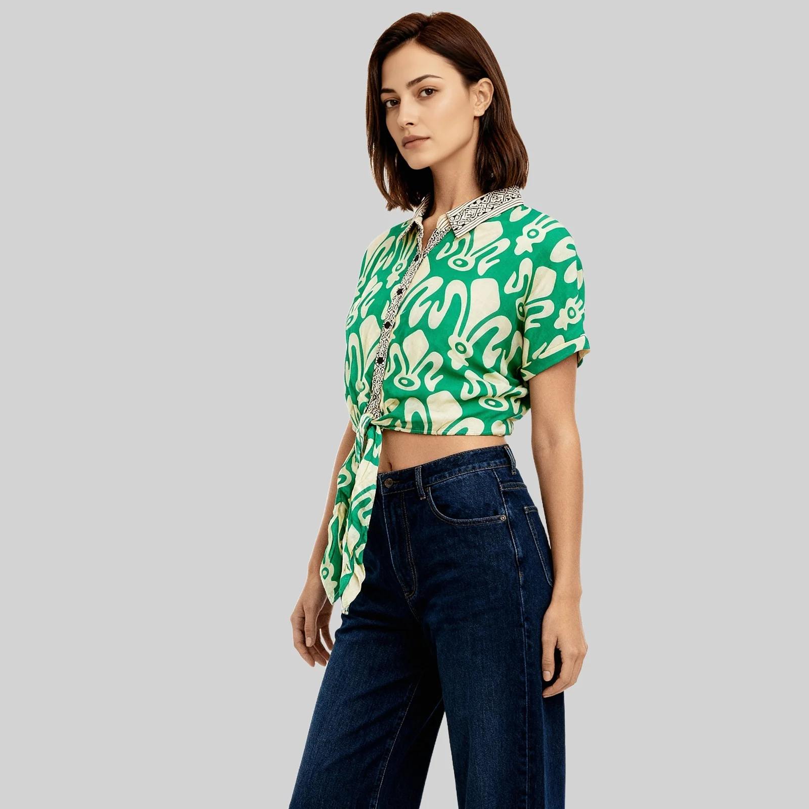Embellished Lace Crop Top - Image 5