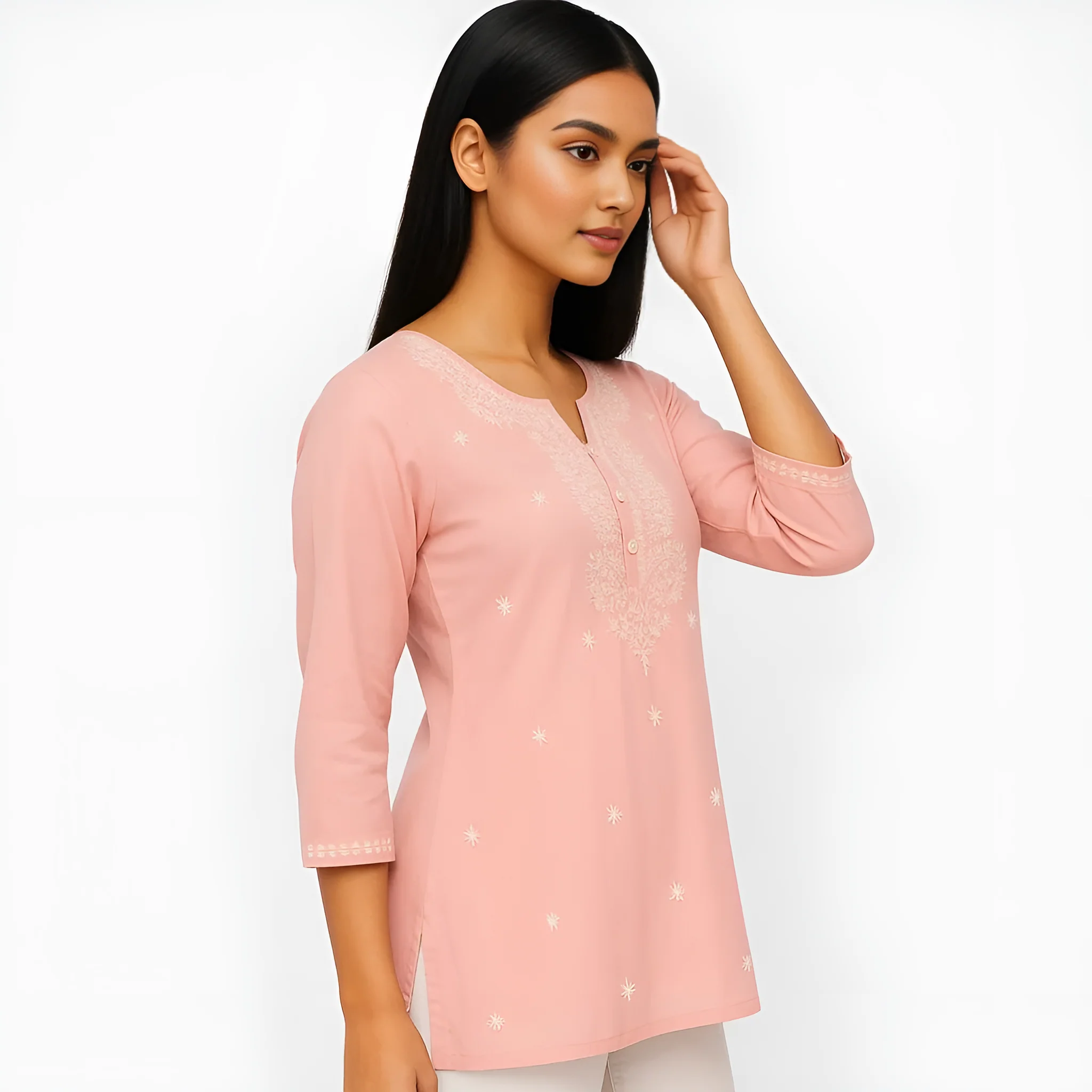 Embroidered Short Kurta - Image 10