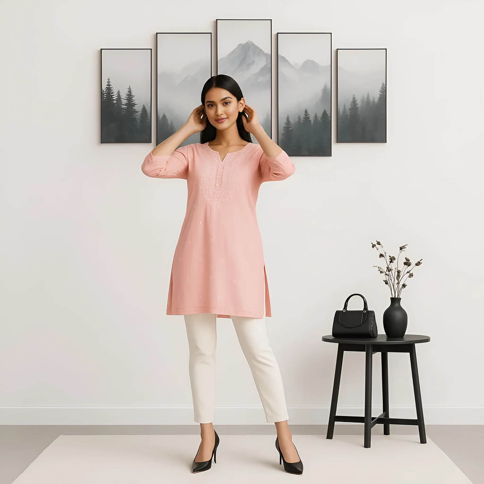 Embroidered Short Kurta - Image 6
