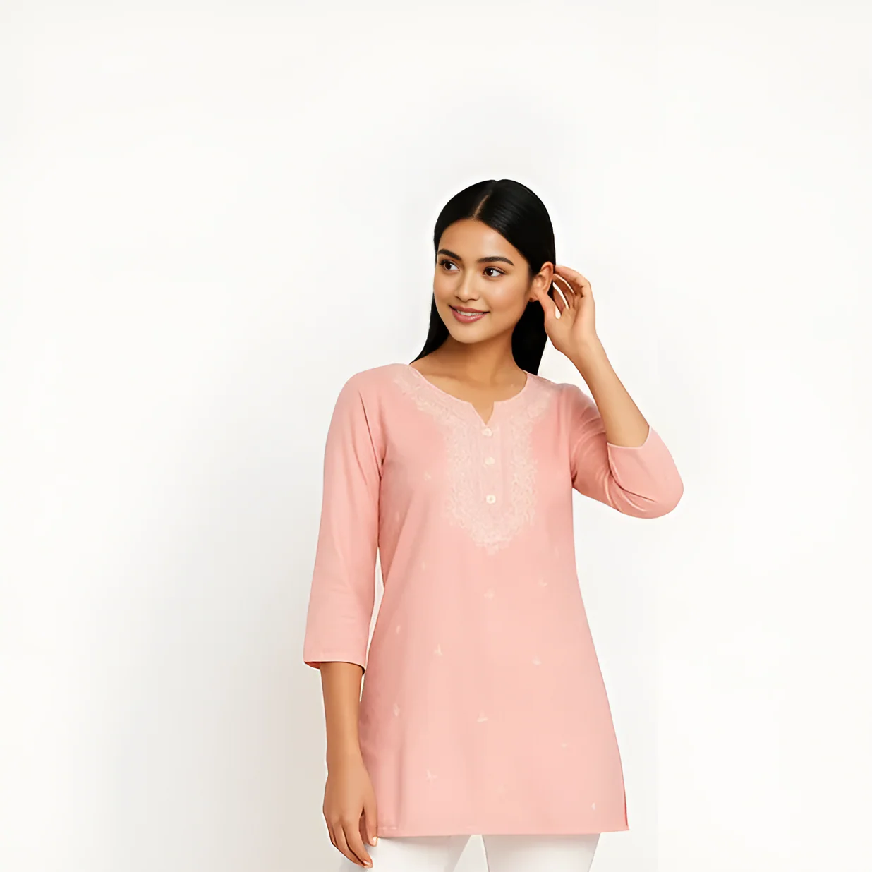 Embroidered Short Kurta - Image 7