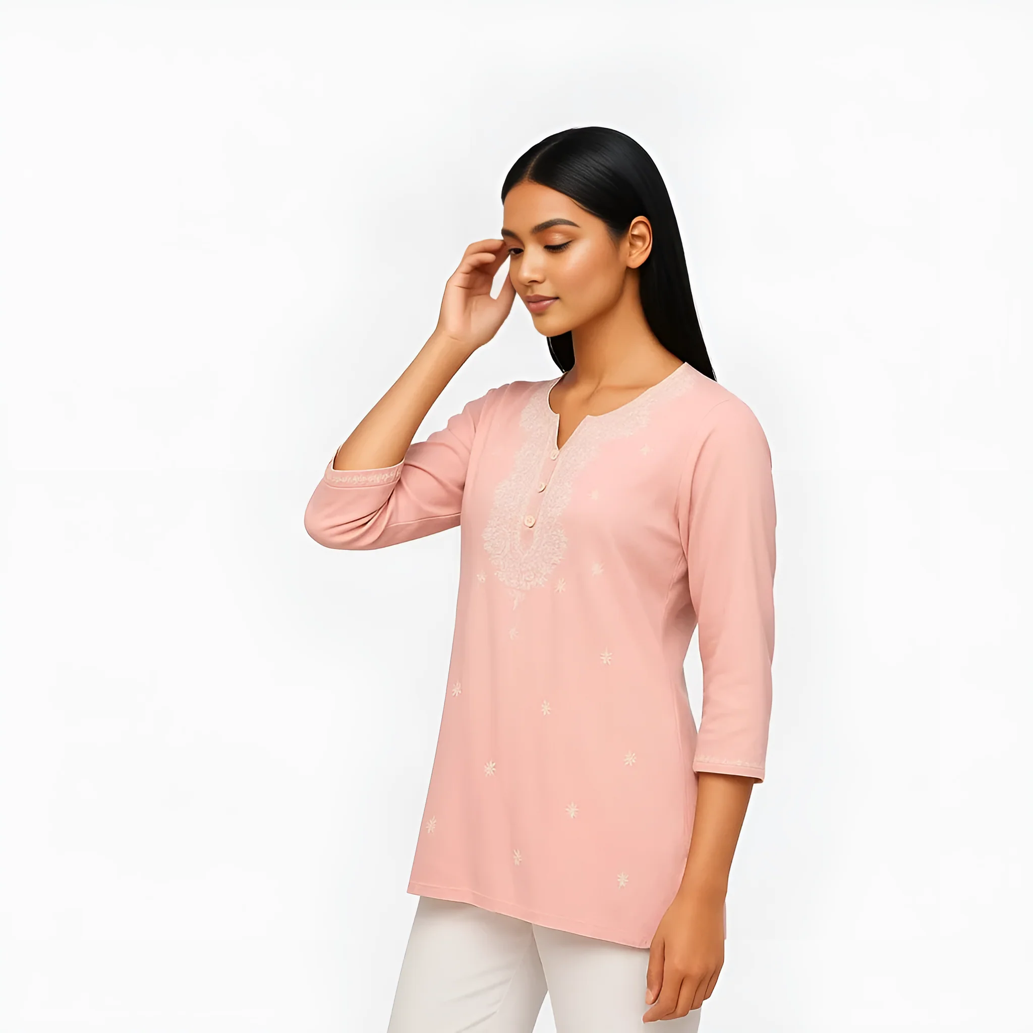 Embroidered Short Kurta - Image 9