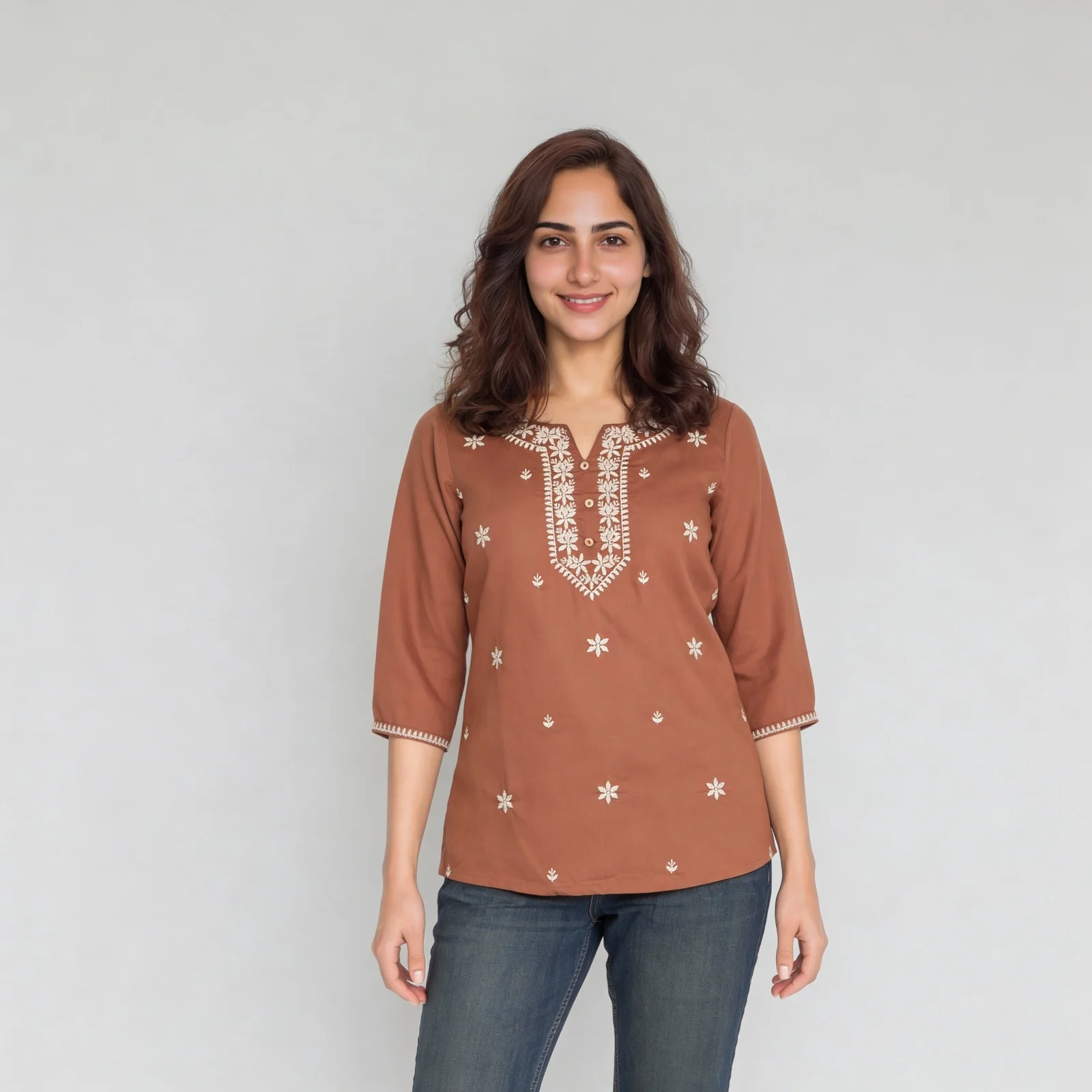 Embroidered Straight Fit Kurta - Image 12